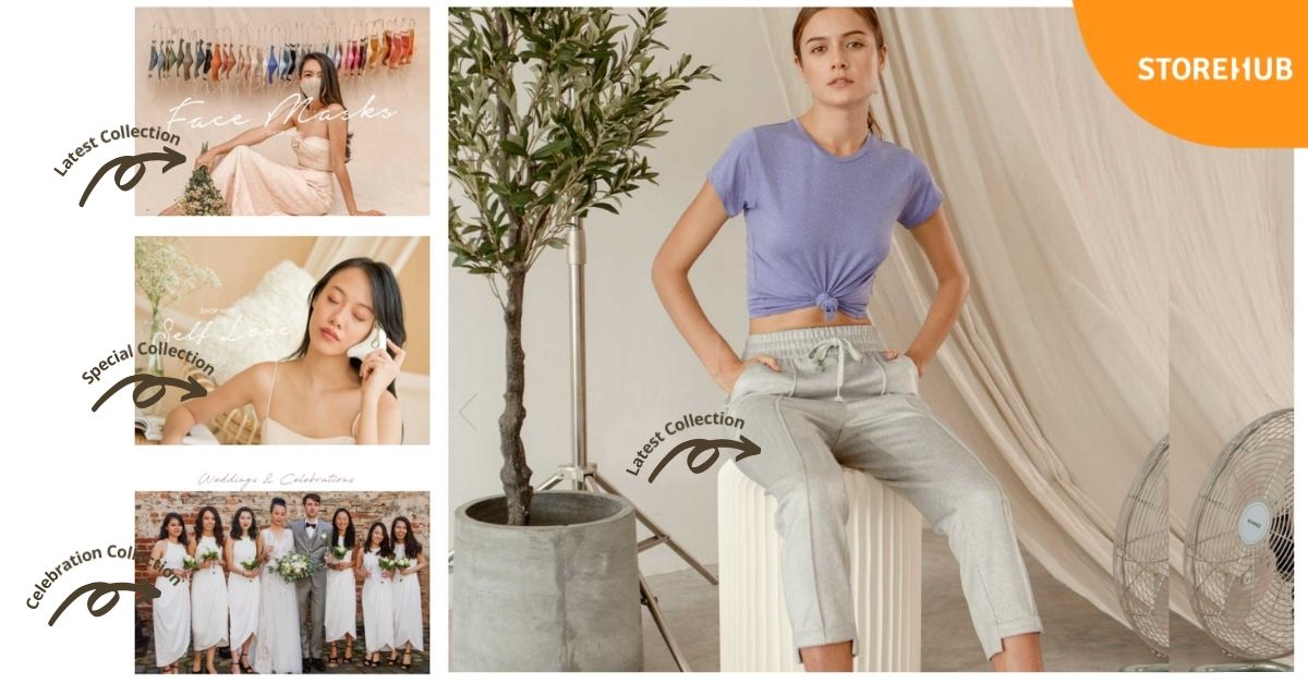 Featured products of an online business