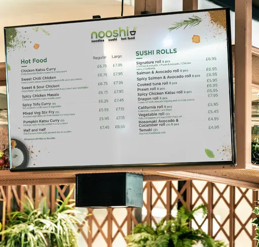 Image showing restaurant menu display screen