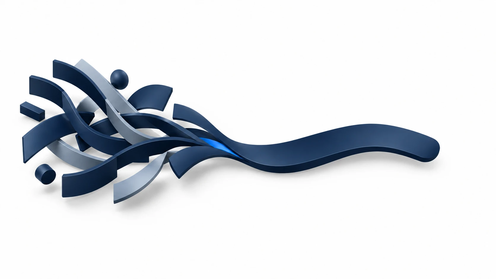 Dark navy abstract illustration showing multiple signals becoming one clear path to represent focused positioning