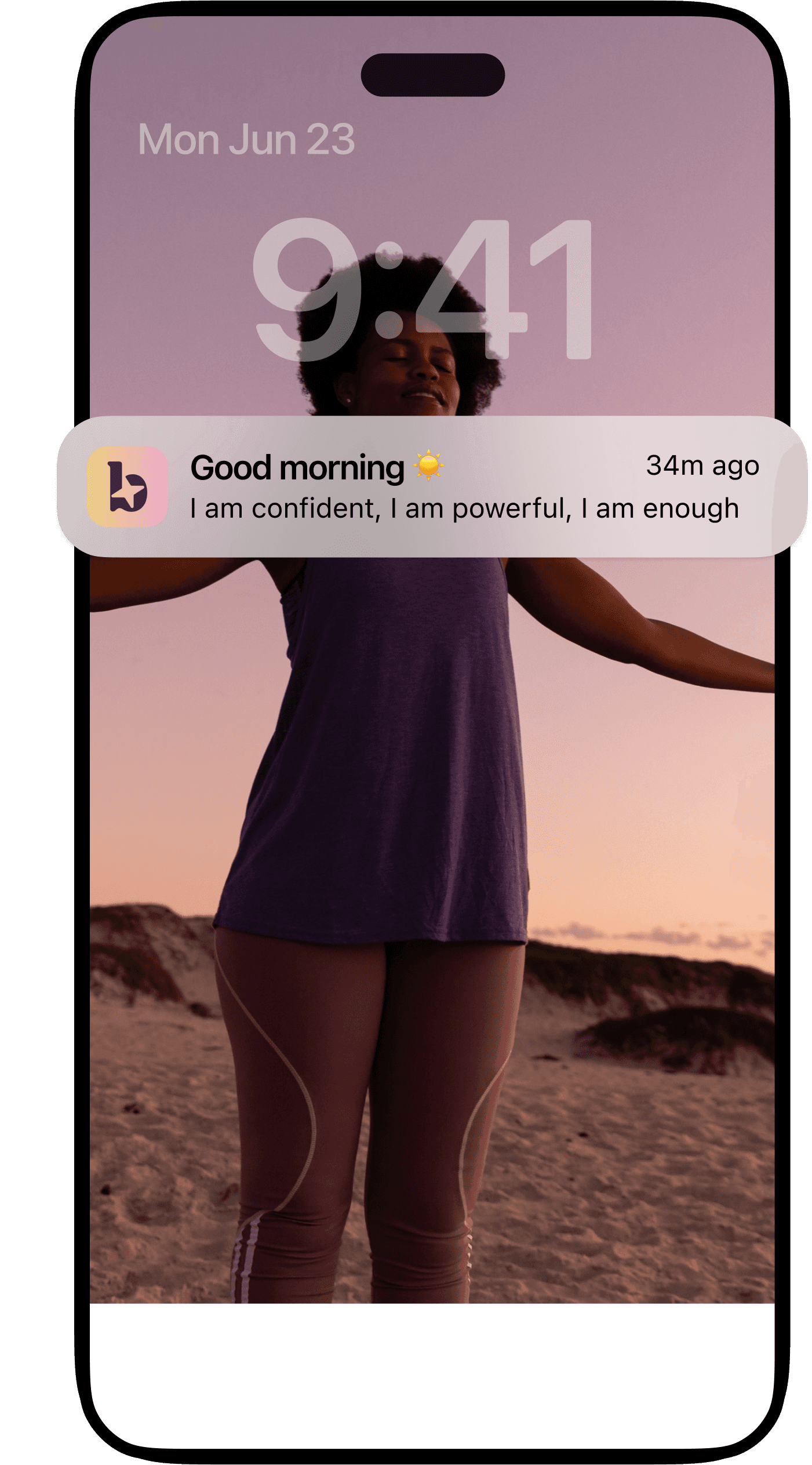 Phone showing a better affirmation notification