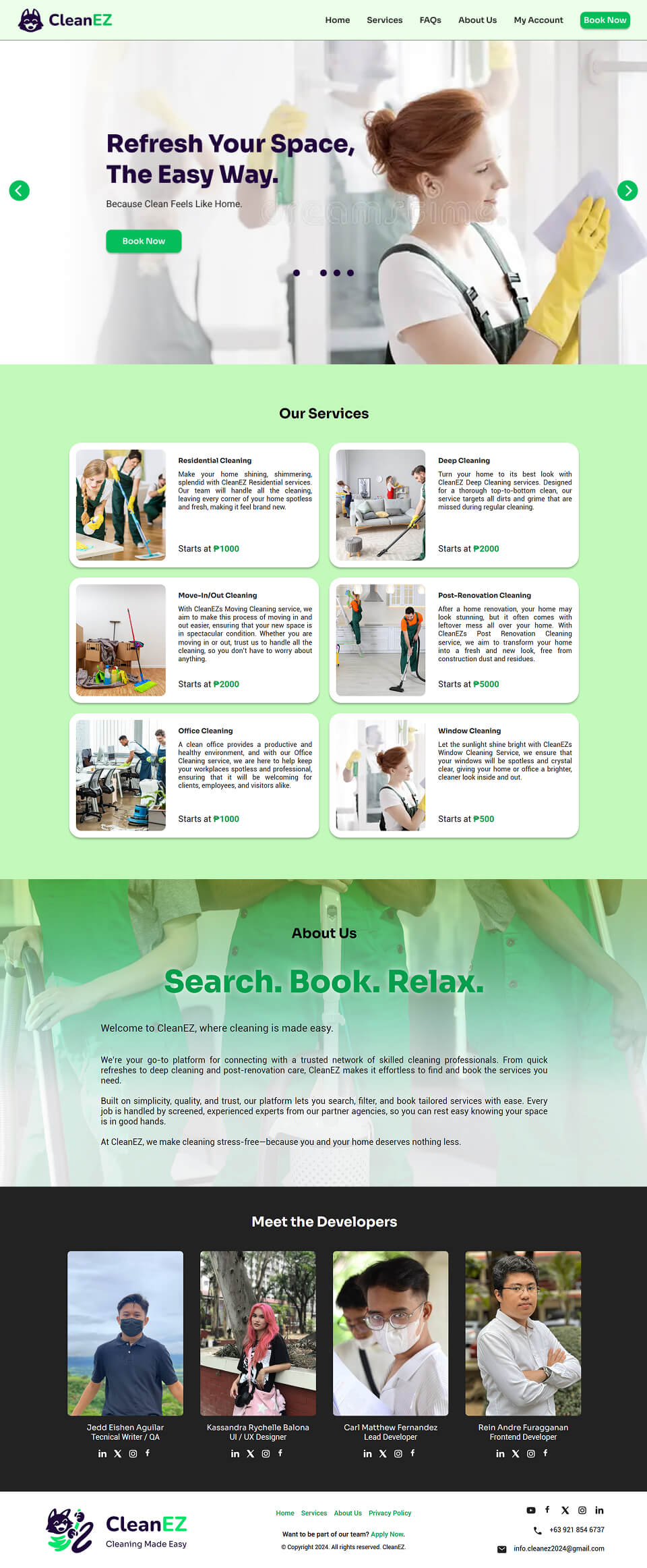 CleanEZ - Landing Page