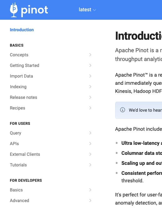 Apache Pinot screenshot