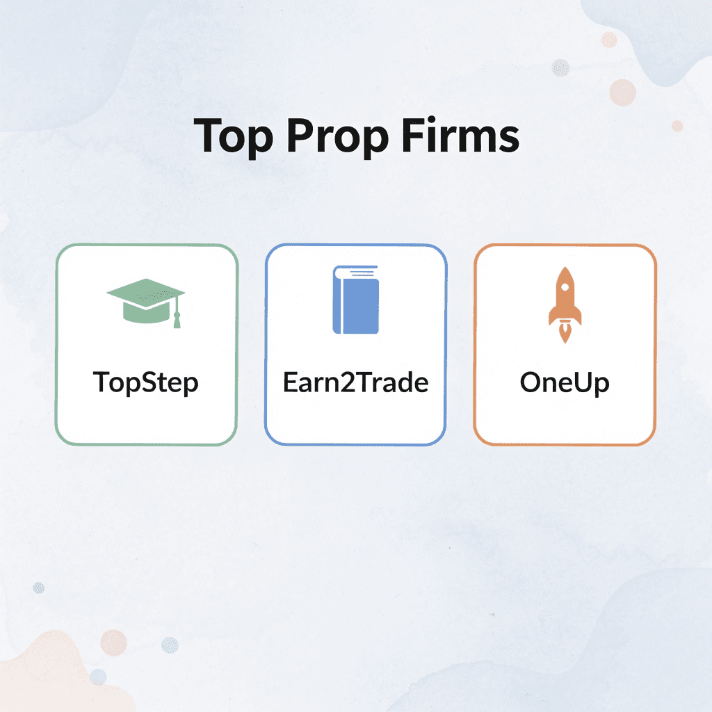 Infographic showing top futures prop trading firms - Futures Prop Firms