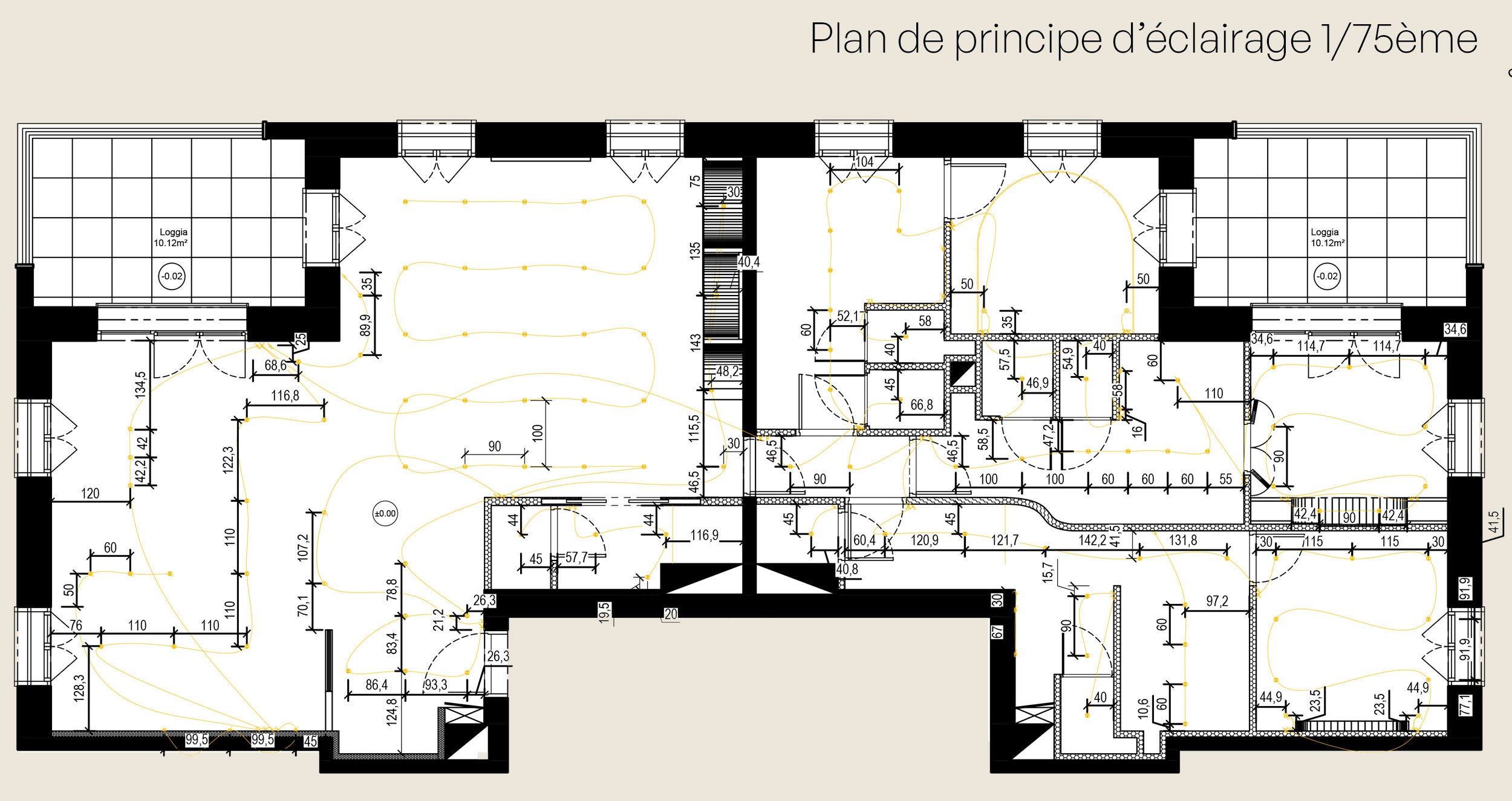 Plan 2D de principe d'éclairage