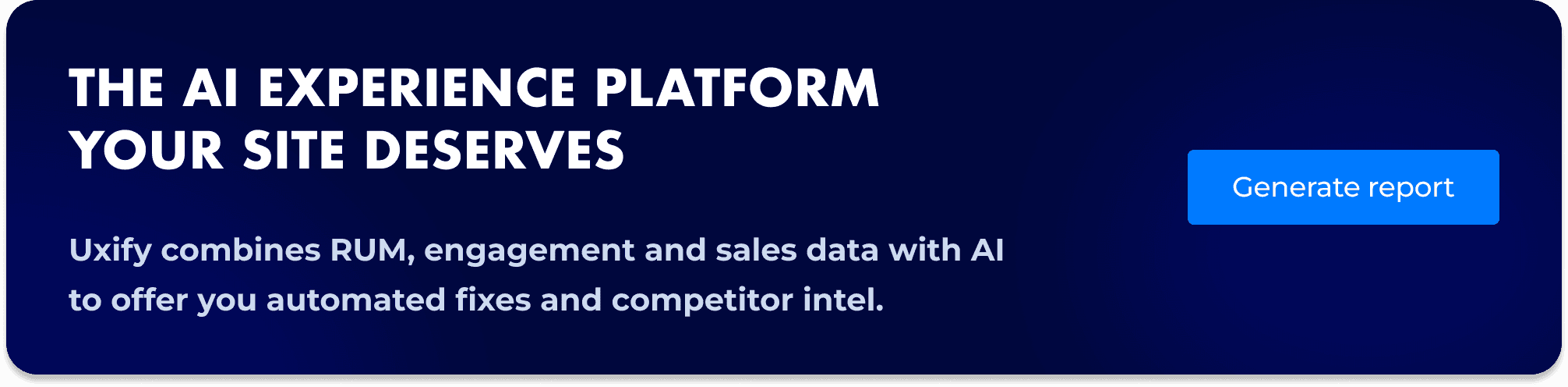 Uxify banner promoting the AI experience platform