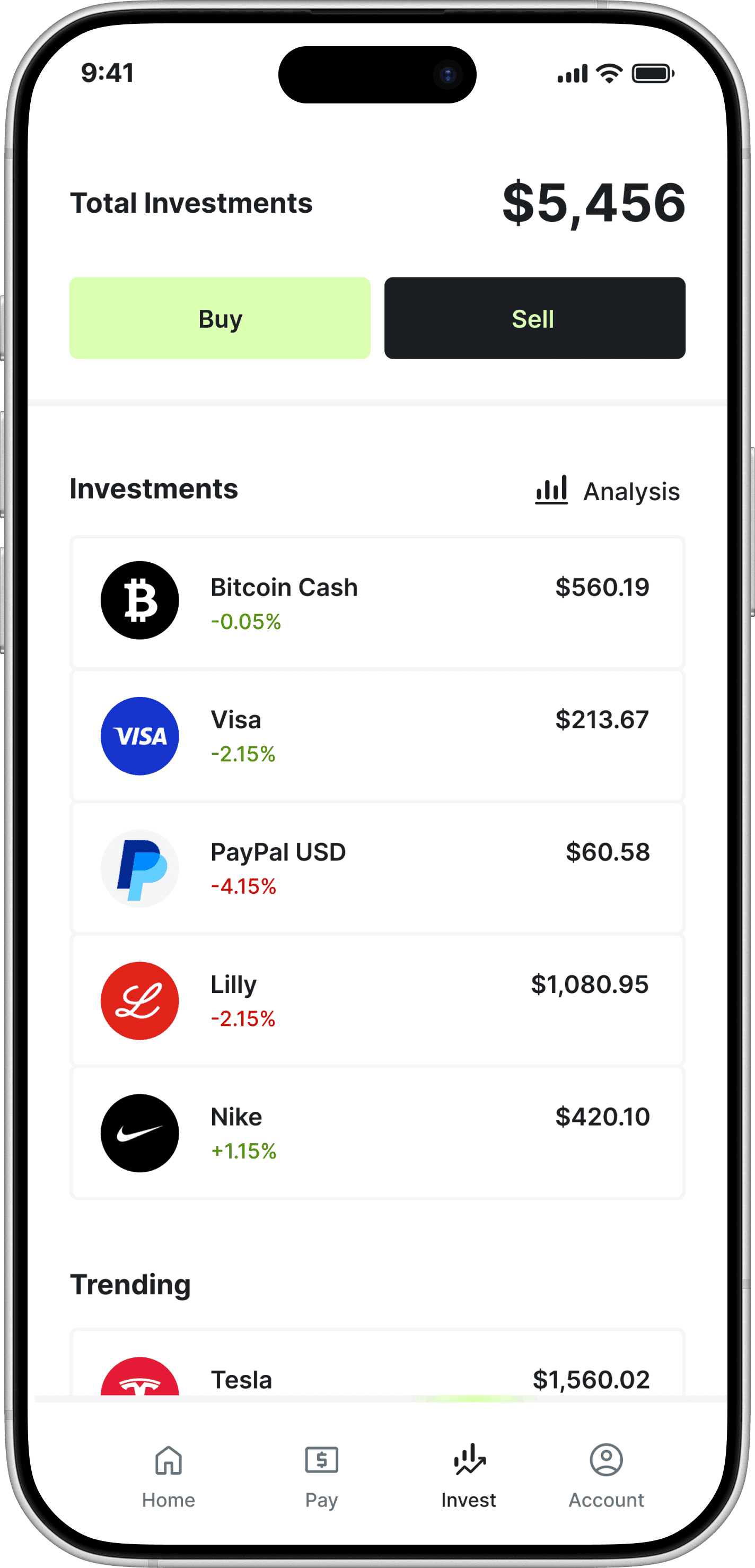 Vault Pay Mockup Invest