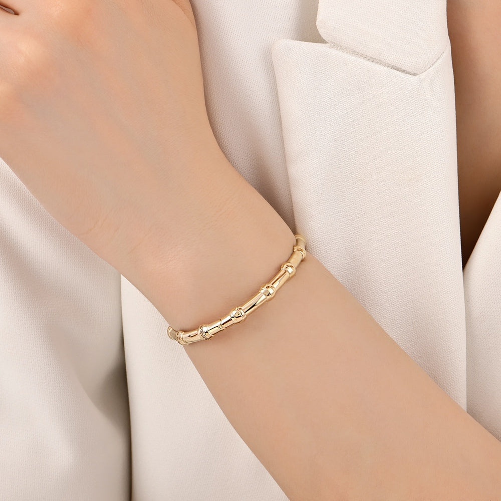 Assos 14 Ayar Altın Tasarım Kelepçe Bilezik ABLZ0369-Y-1064