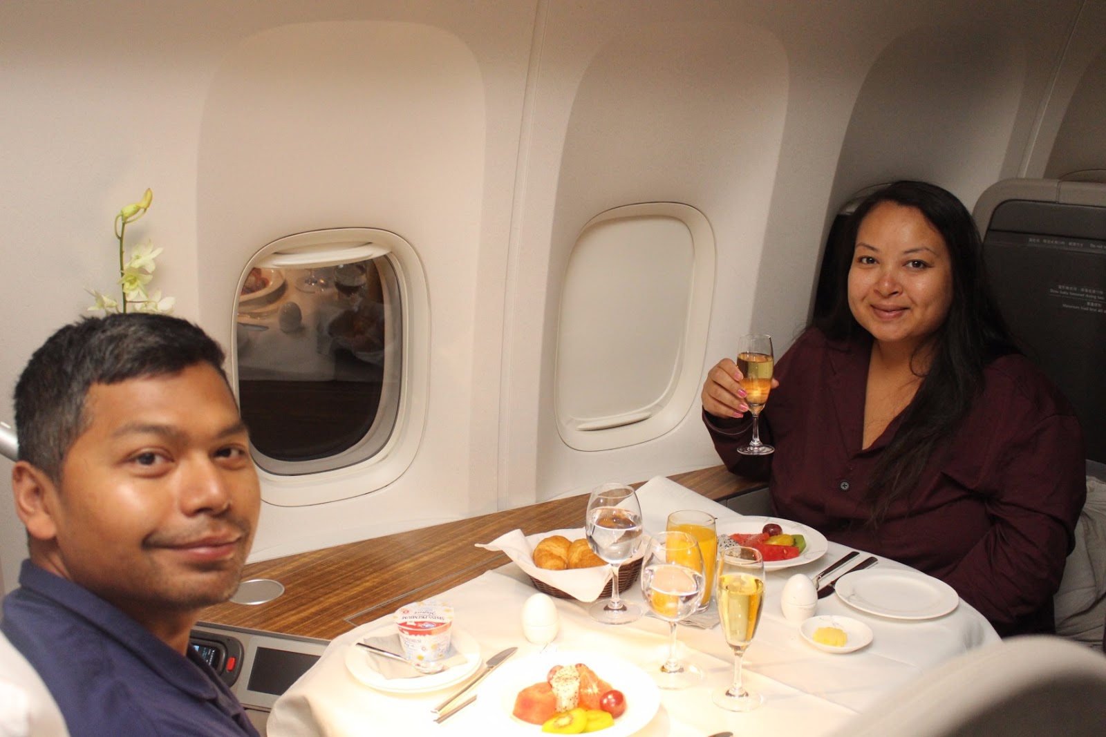 Cathay Pacific first-class cabin experience