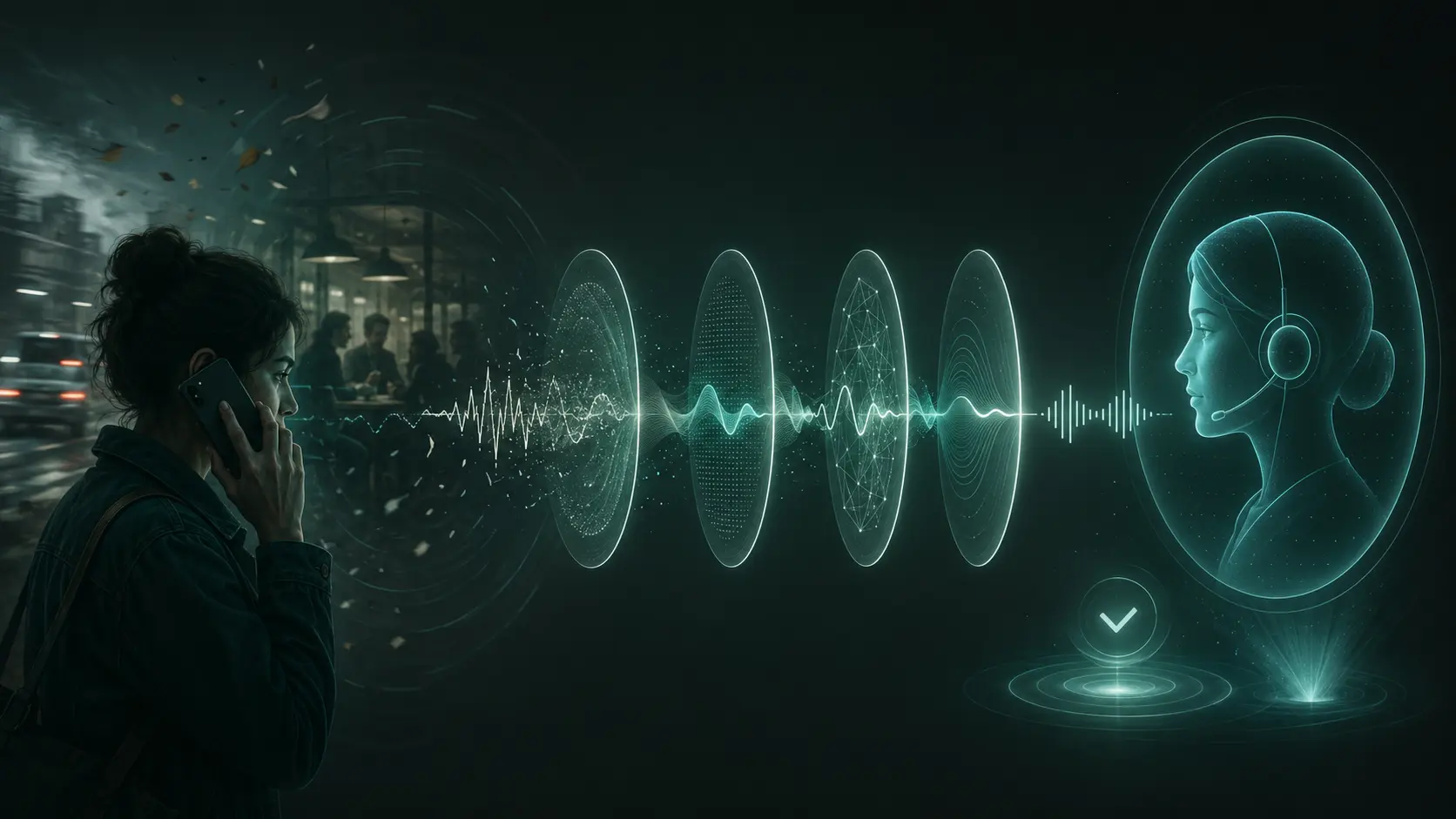 Poor call audio AI recovery flow using confidence and clarification