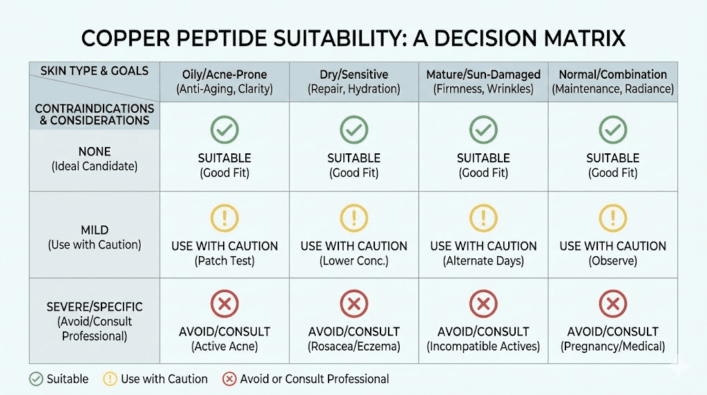 Is copper peptide right for you decision matrix