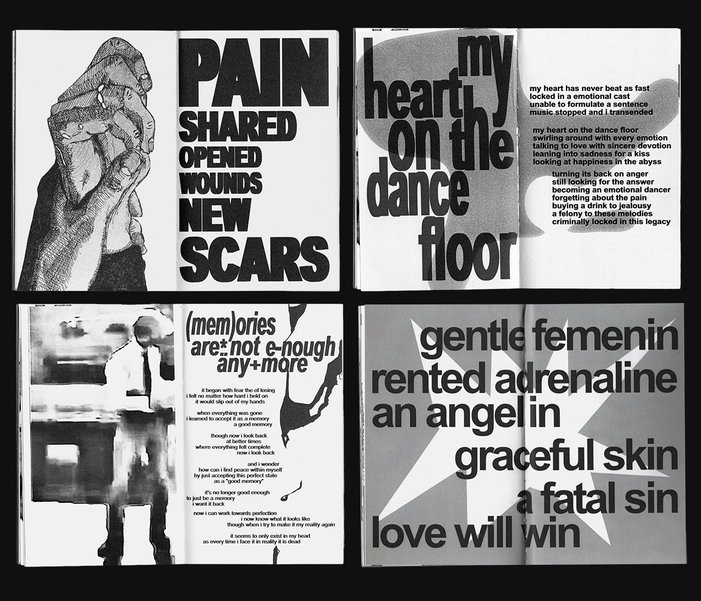 Flawed Monologue — zine detail, printed matter by Kjære Niko