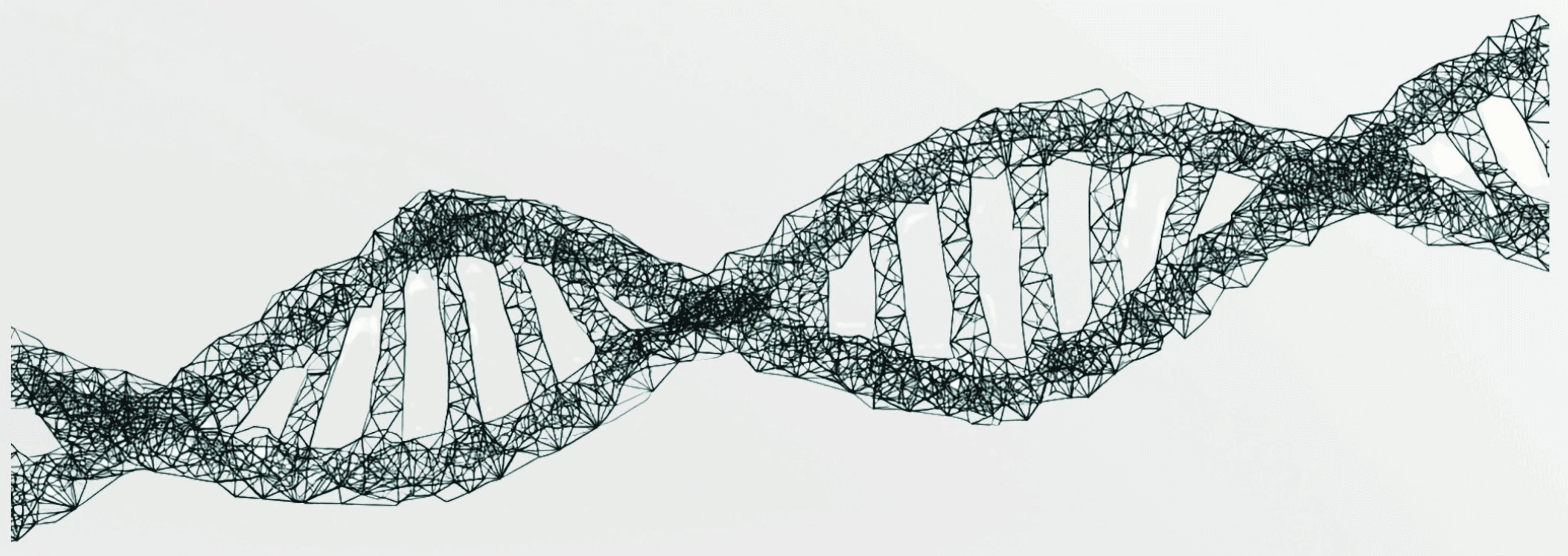 DNA double helix representing human evolution and AI for science discovery