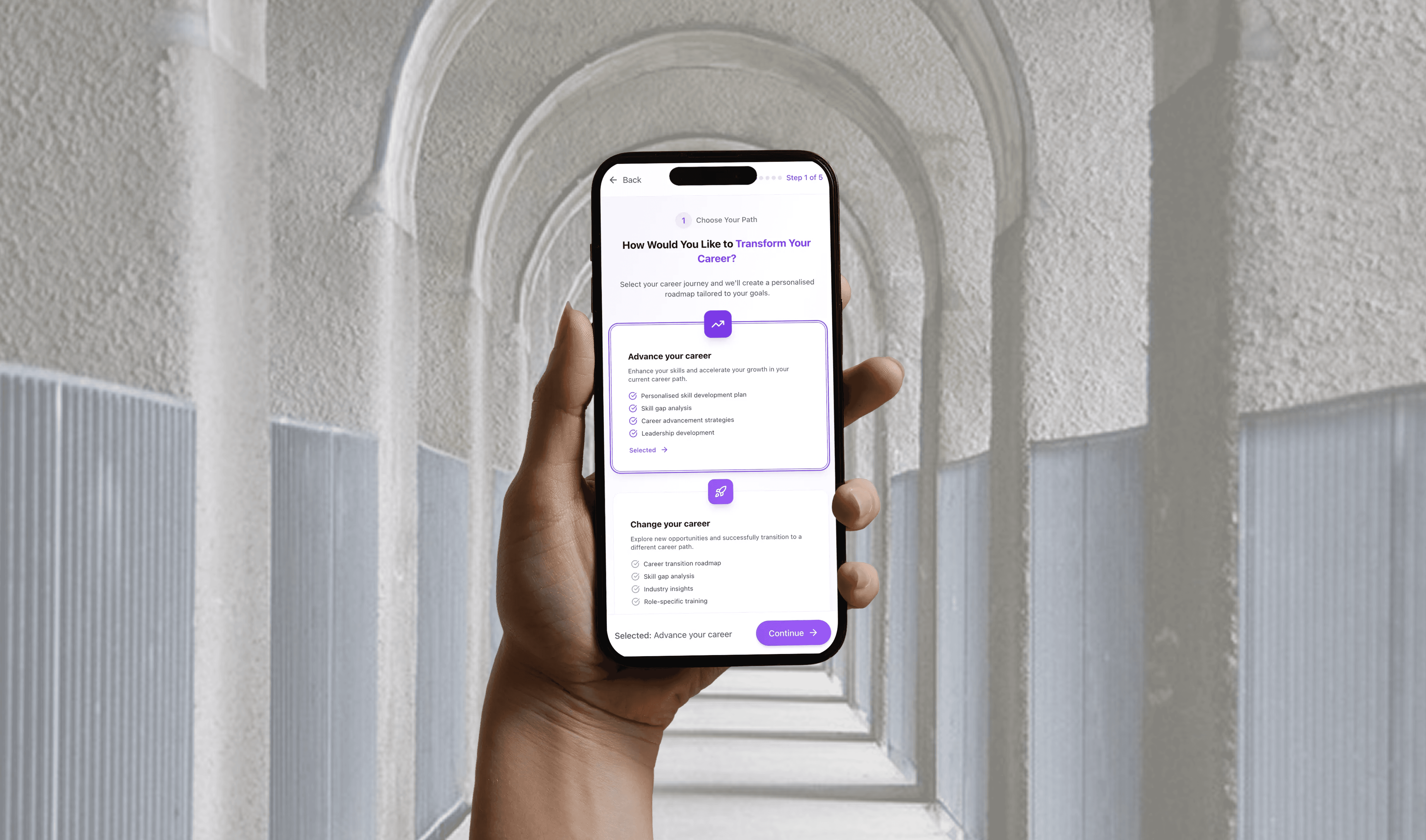 Midshift personalized learning path interface