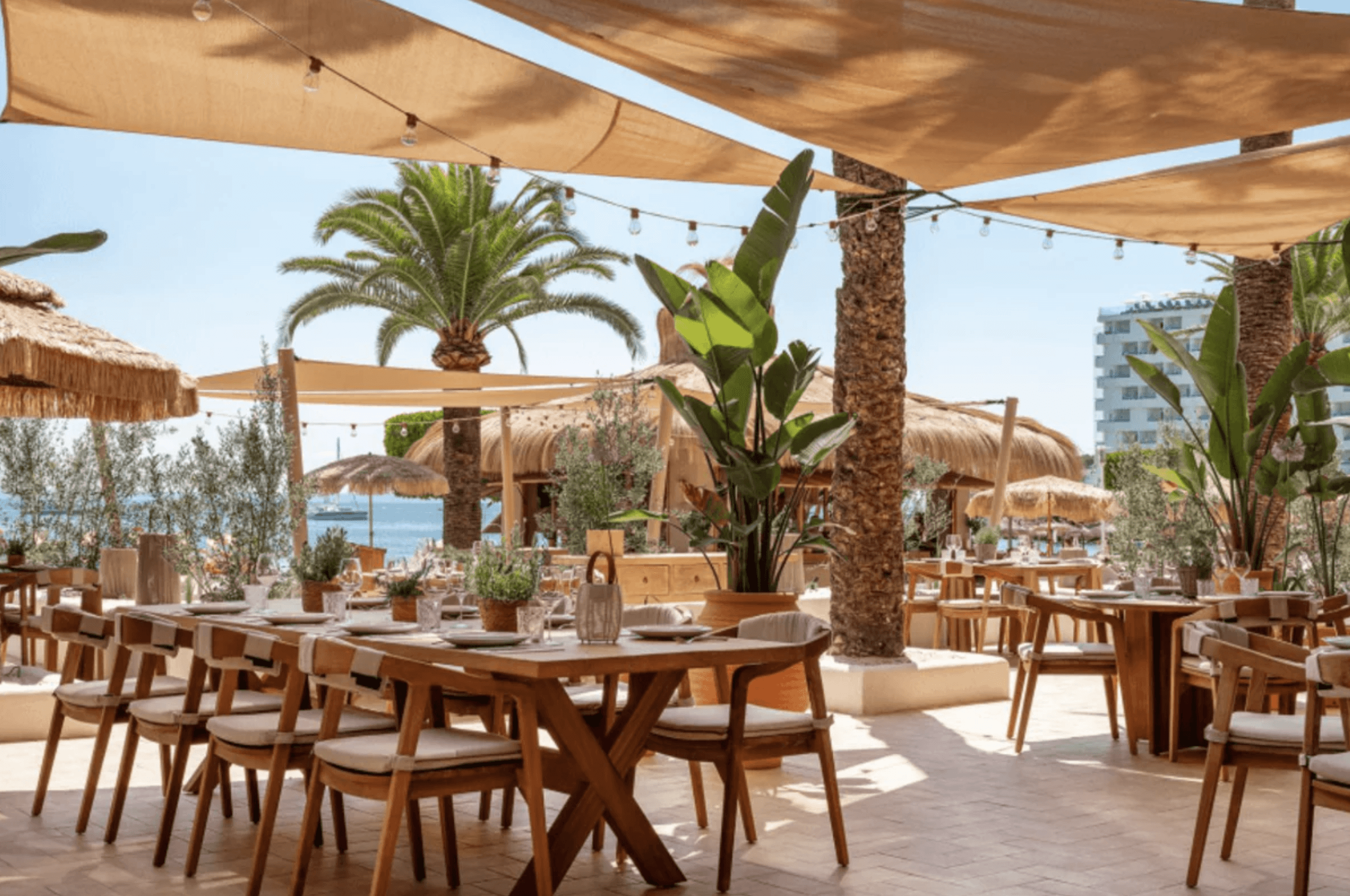 Beach club Beso Beach in Formentera close to Luxury Villa Can Nemo