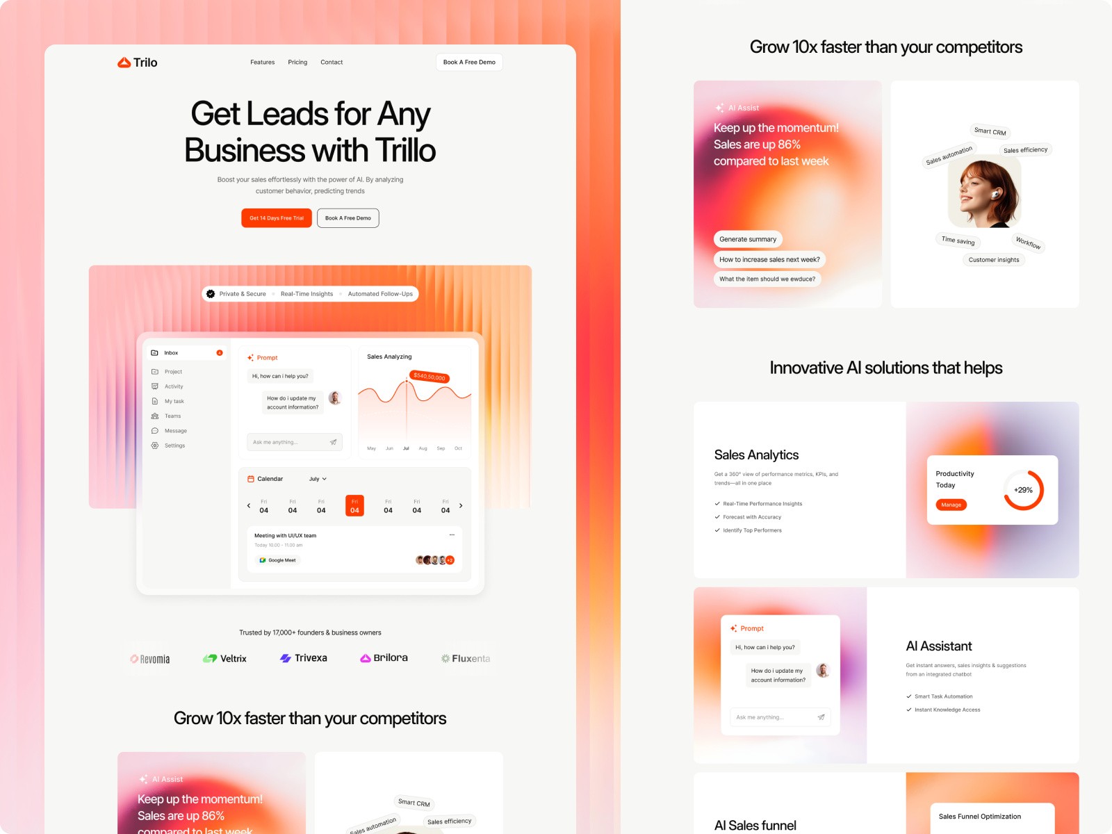 Trillo — 极简现代 SaaS 产品官网设计灵感