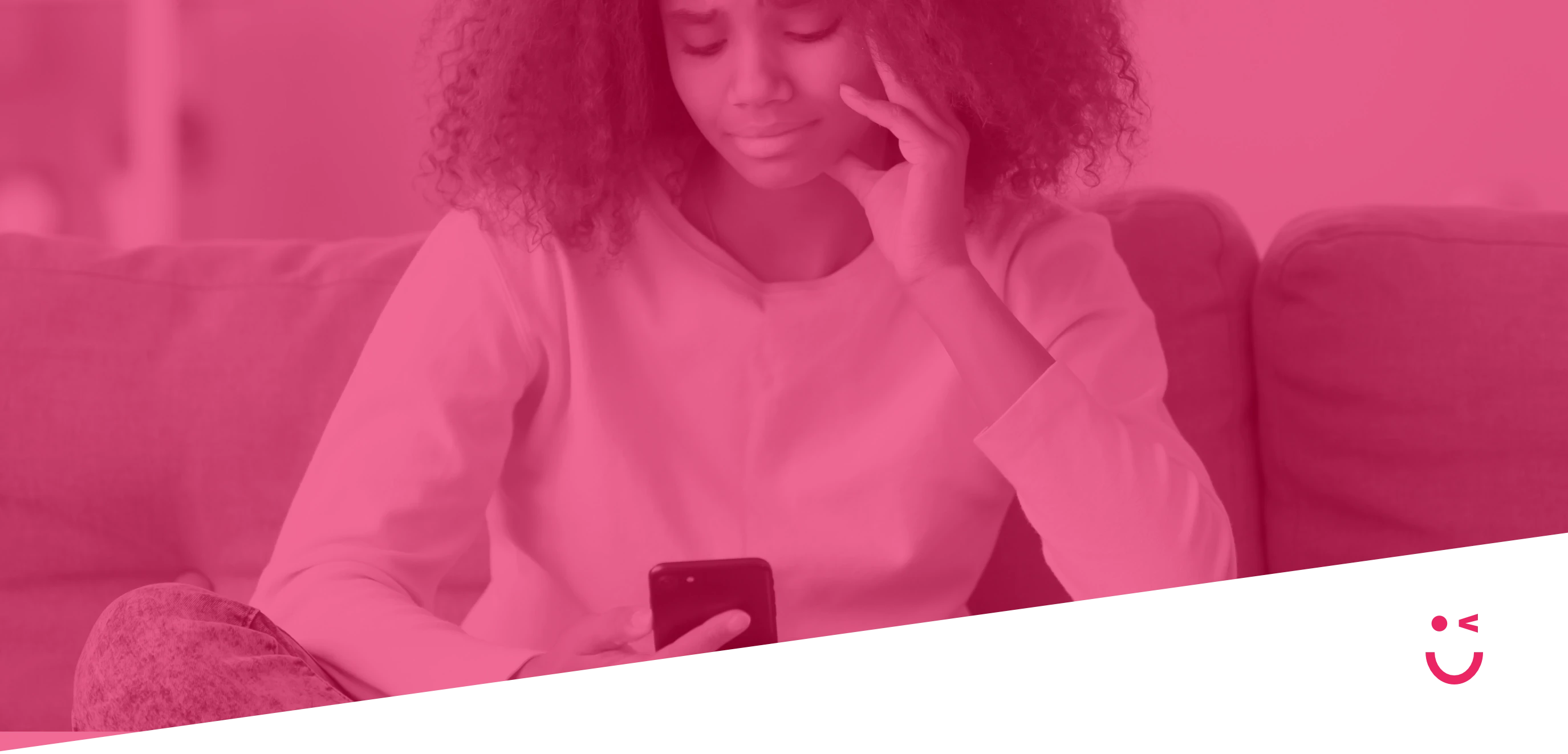 banner of sad girl with phone 