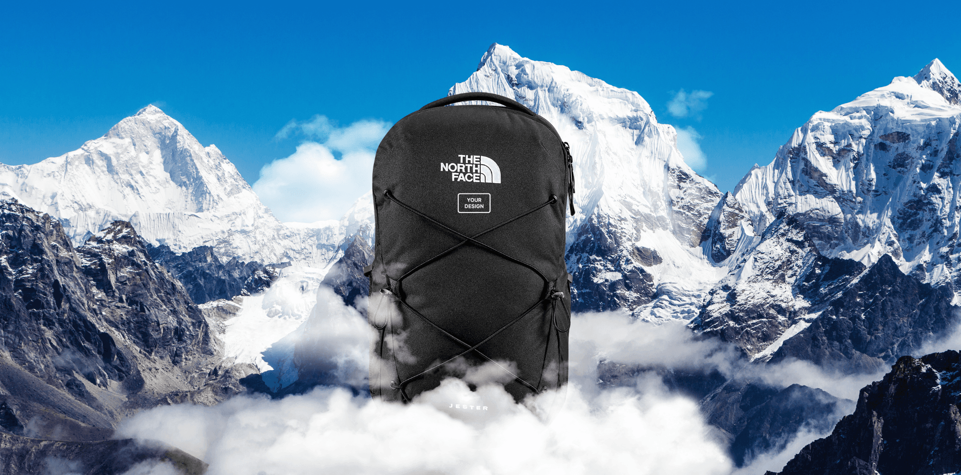 The North Face Jester custom branded backpack for outdoor and professional use