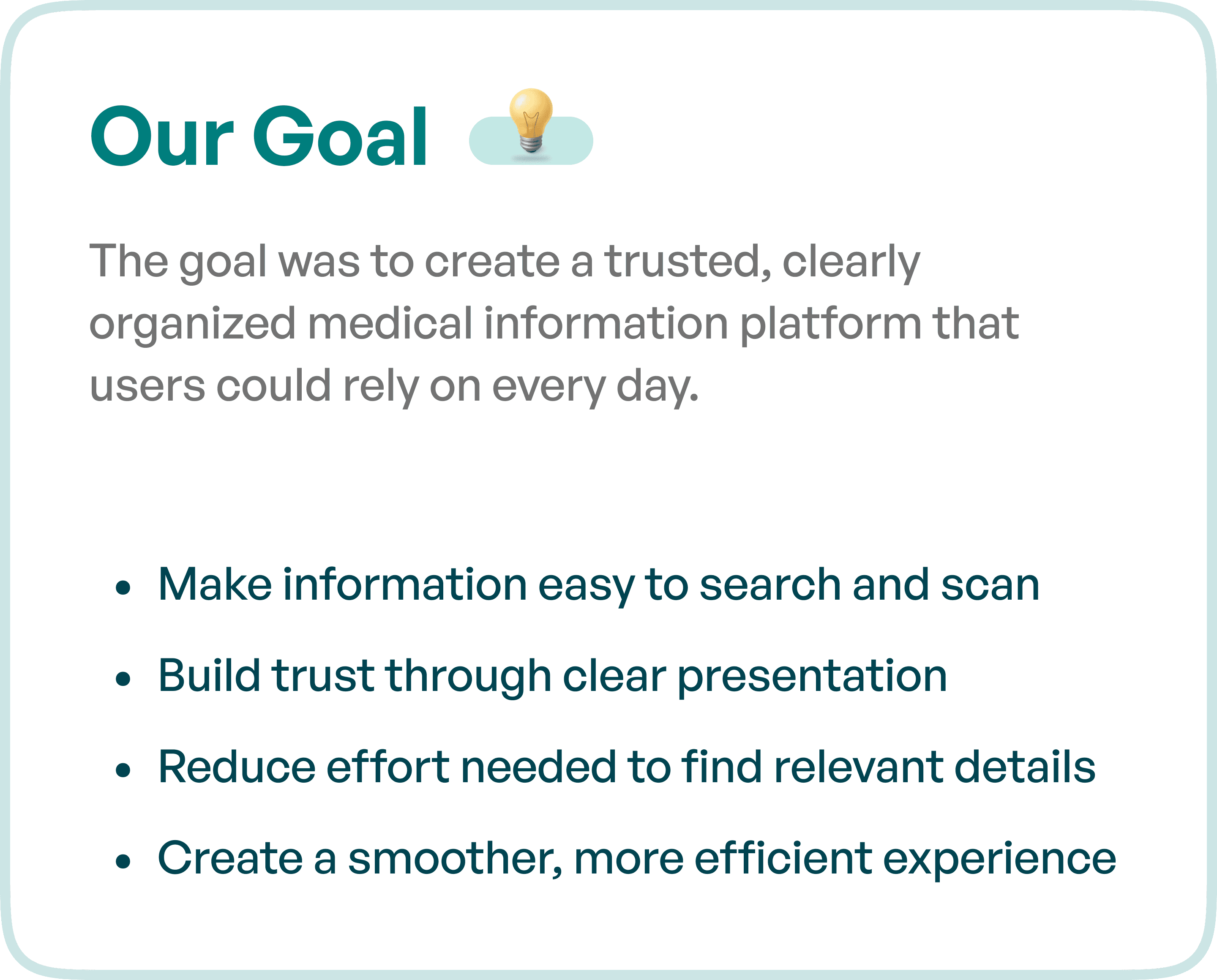 Medical related platforms Goals