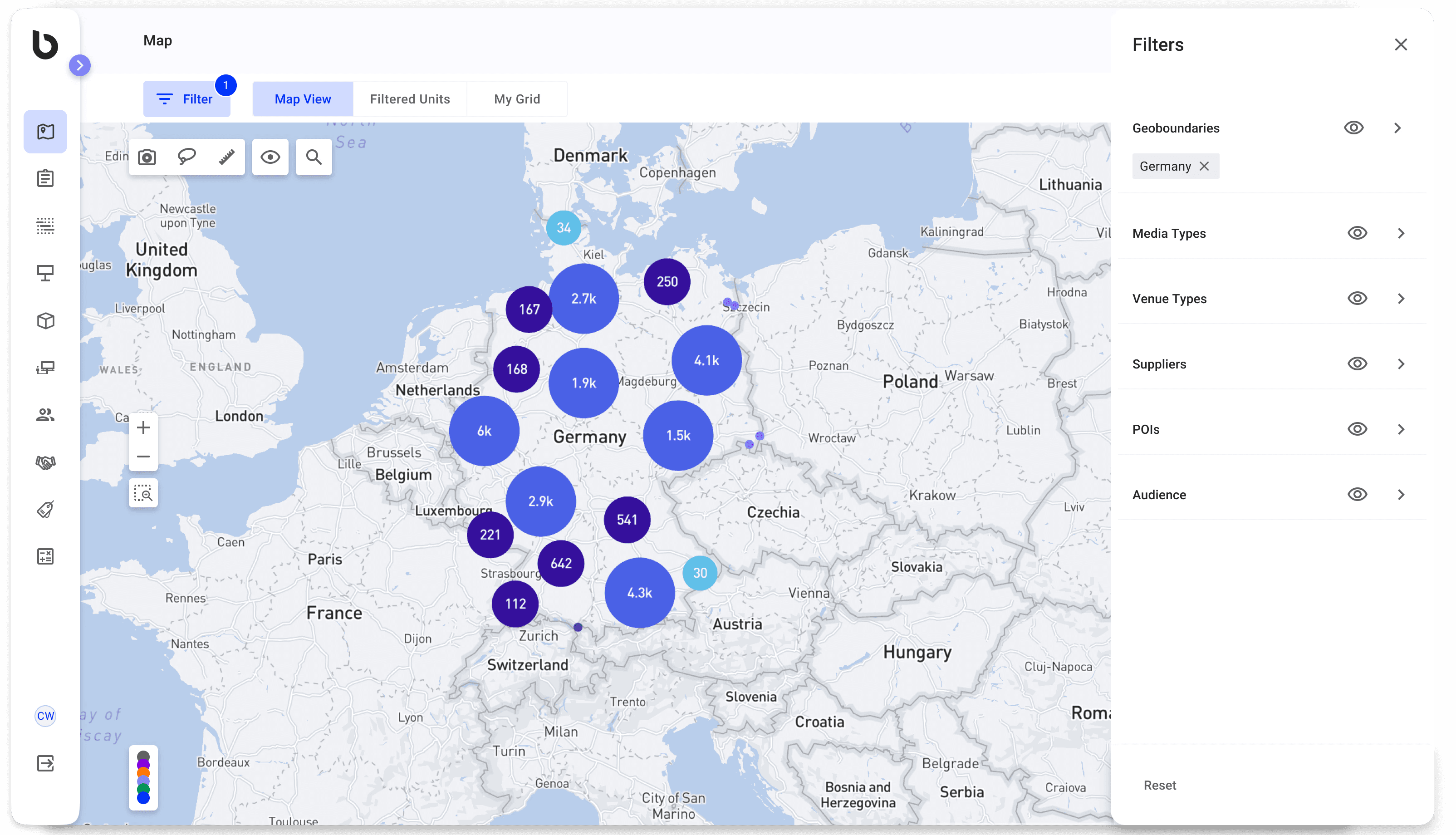 Dashboard interface