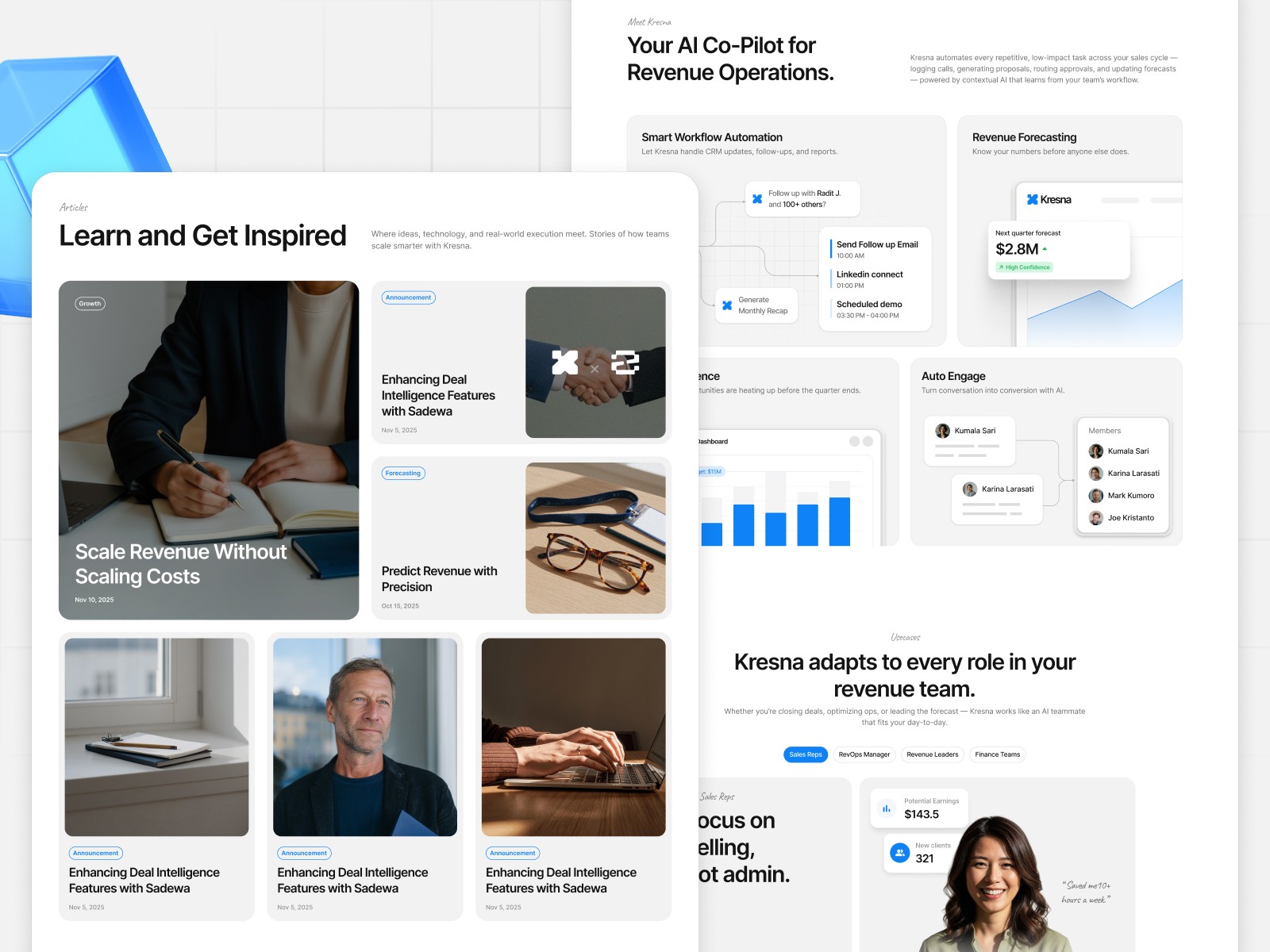 Kresna Framer template section