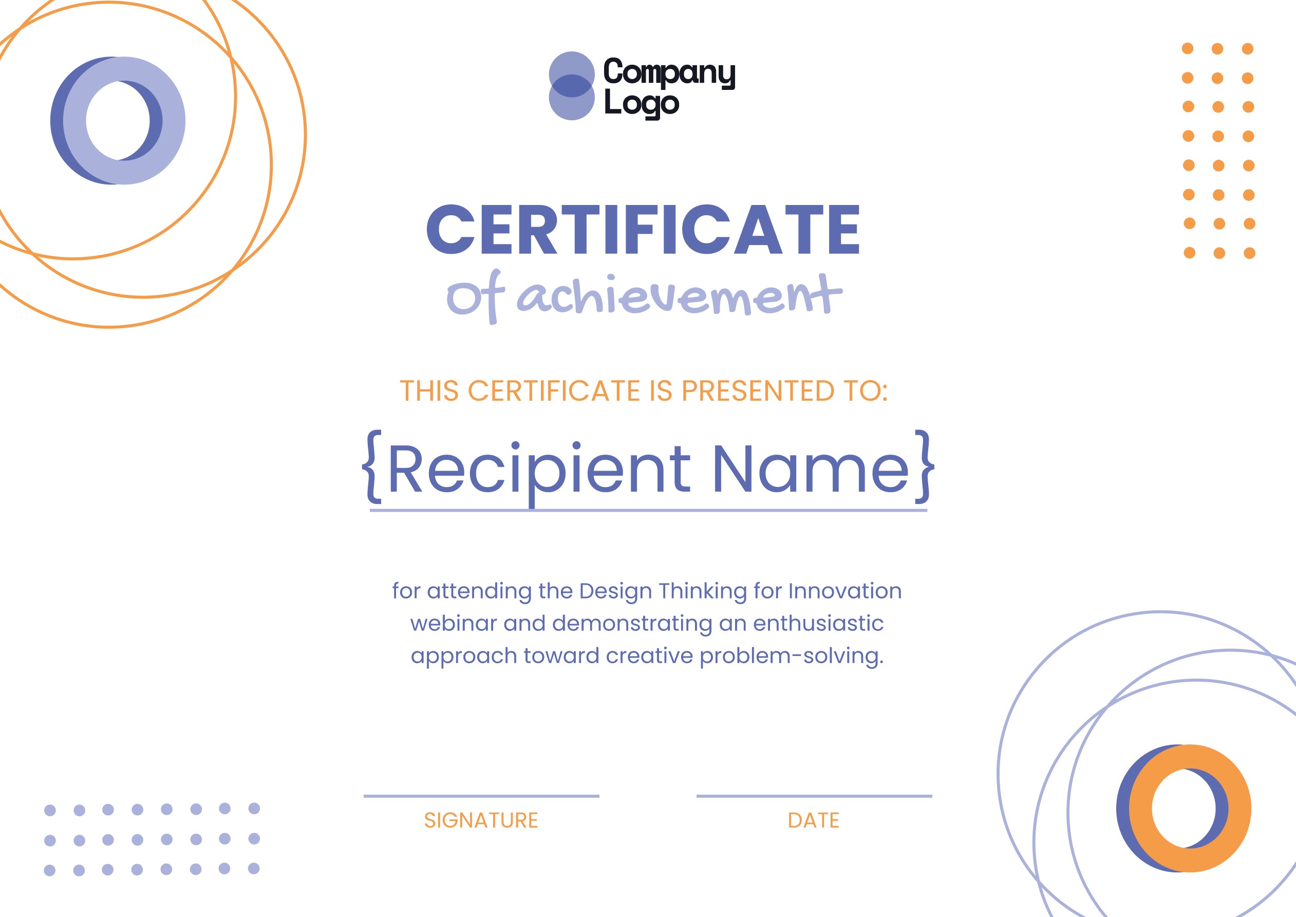 Wauld - Minimalistic webinar completion certificate template