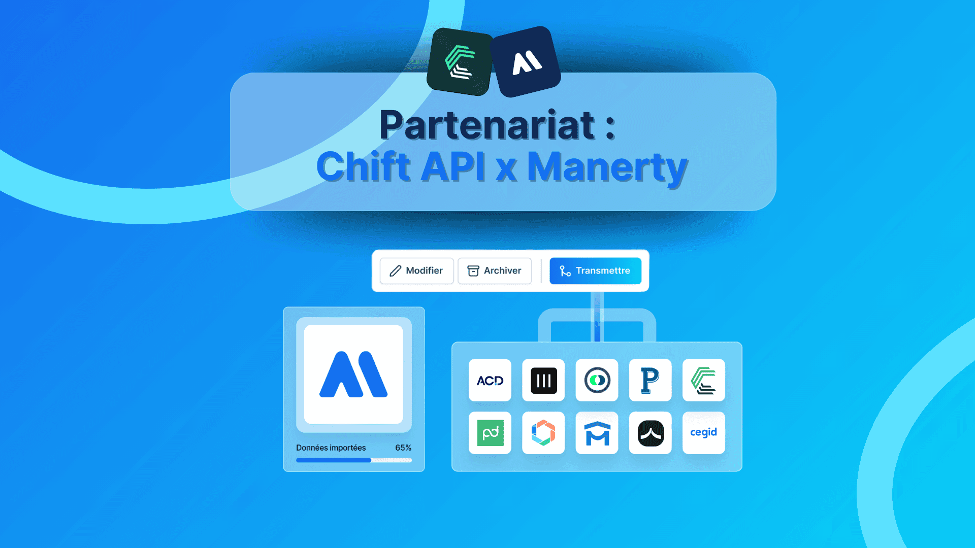 Logo manerty ainsi que les autres logos des logiciels de production comptable