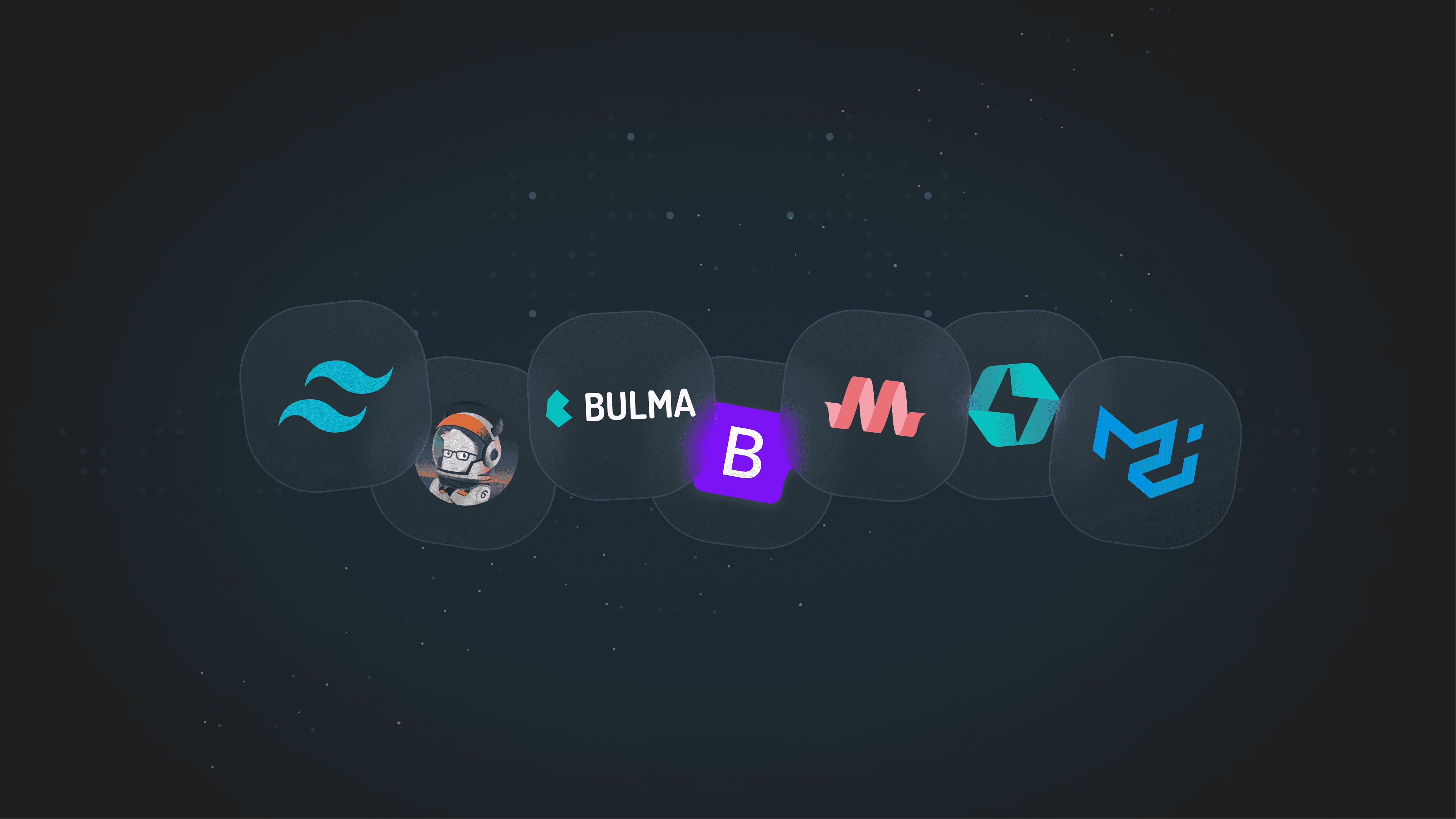 Logos of the top 7 best CSS frameworks