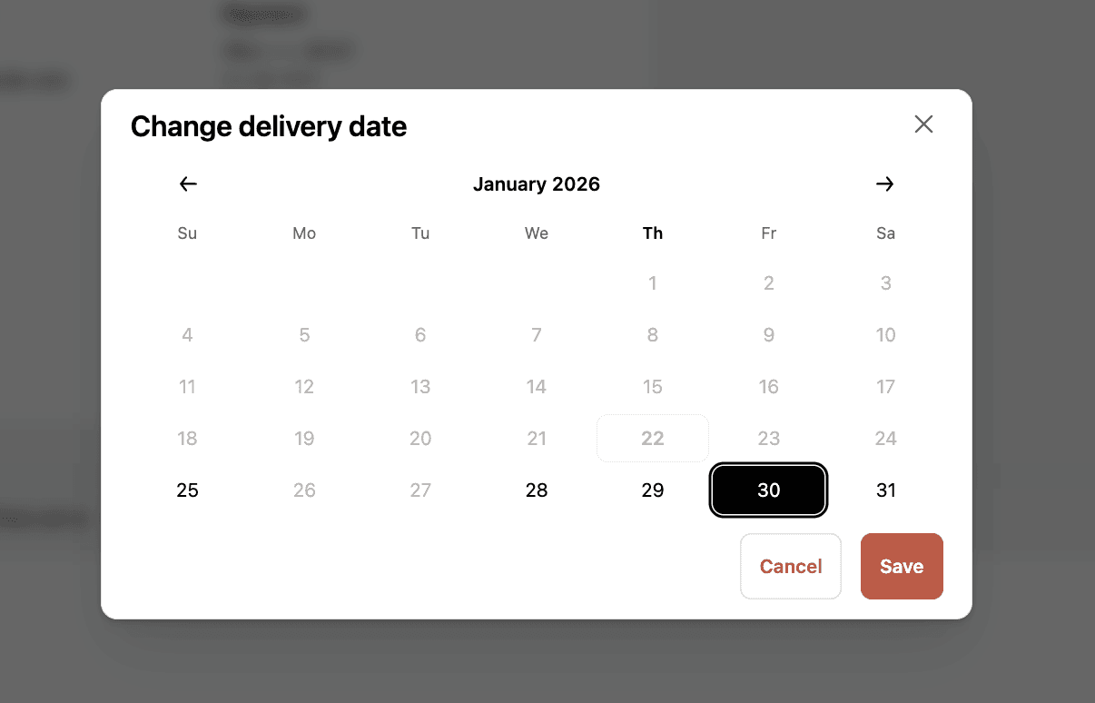 Furniture with Flare Shopify Date Picker 