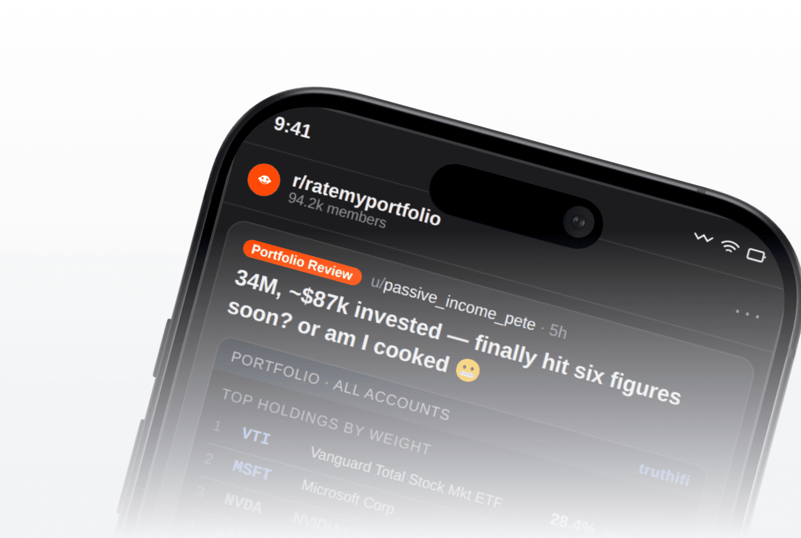 Reddit portfolio roast image