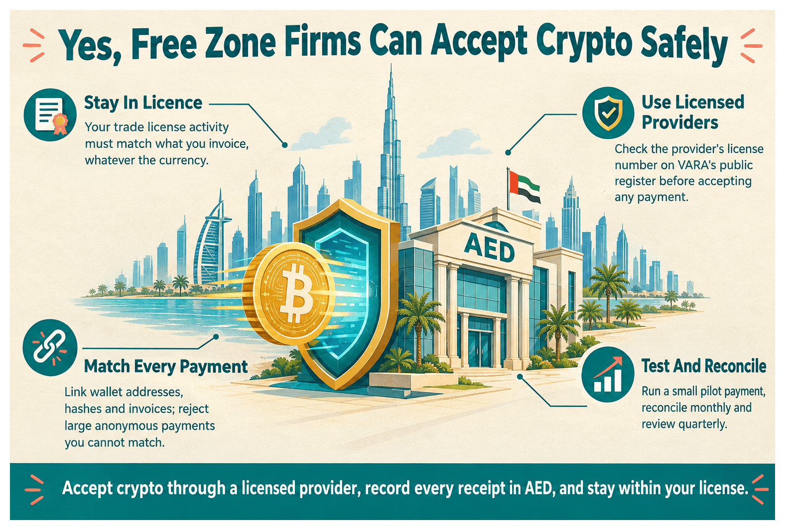 Infographic: Can a Dubai Free Zone Company Accept Cryptocurrency Payments