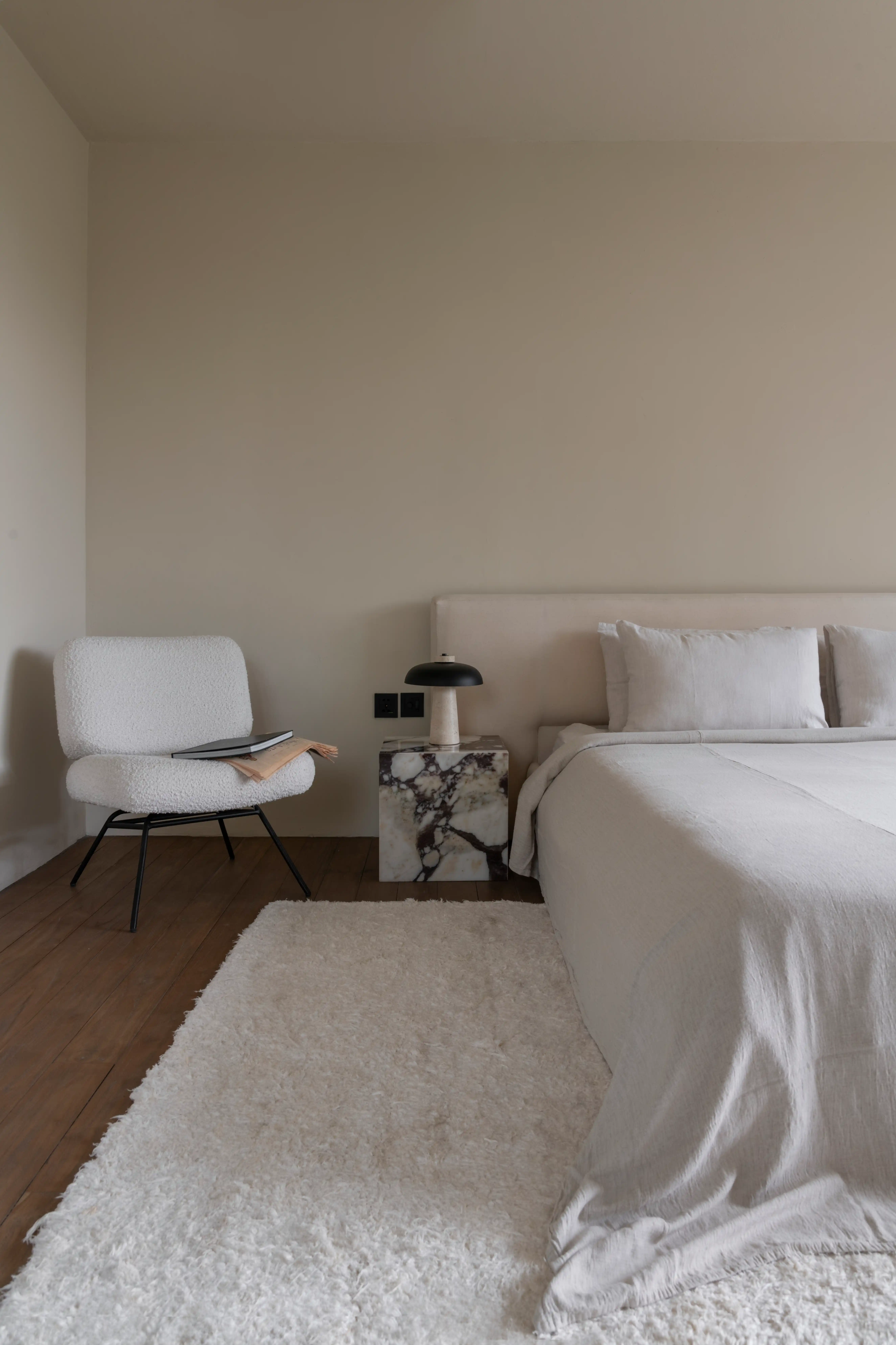 Modern building corner with dark glass windows