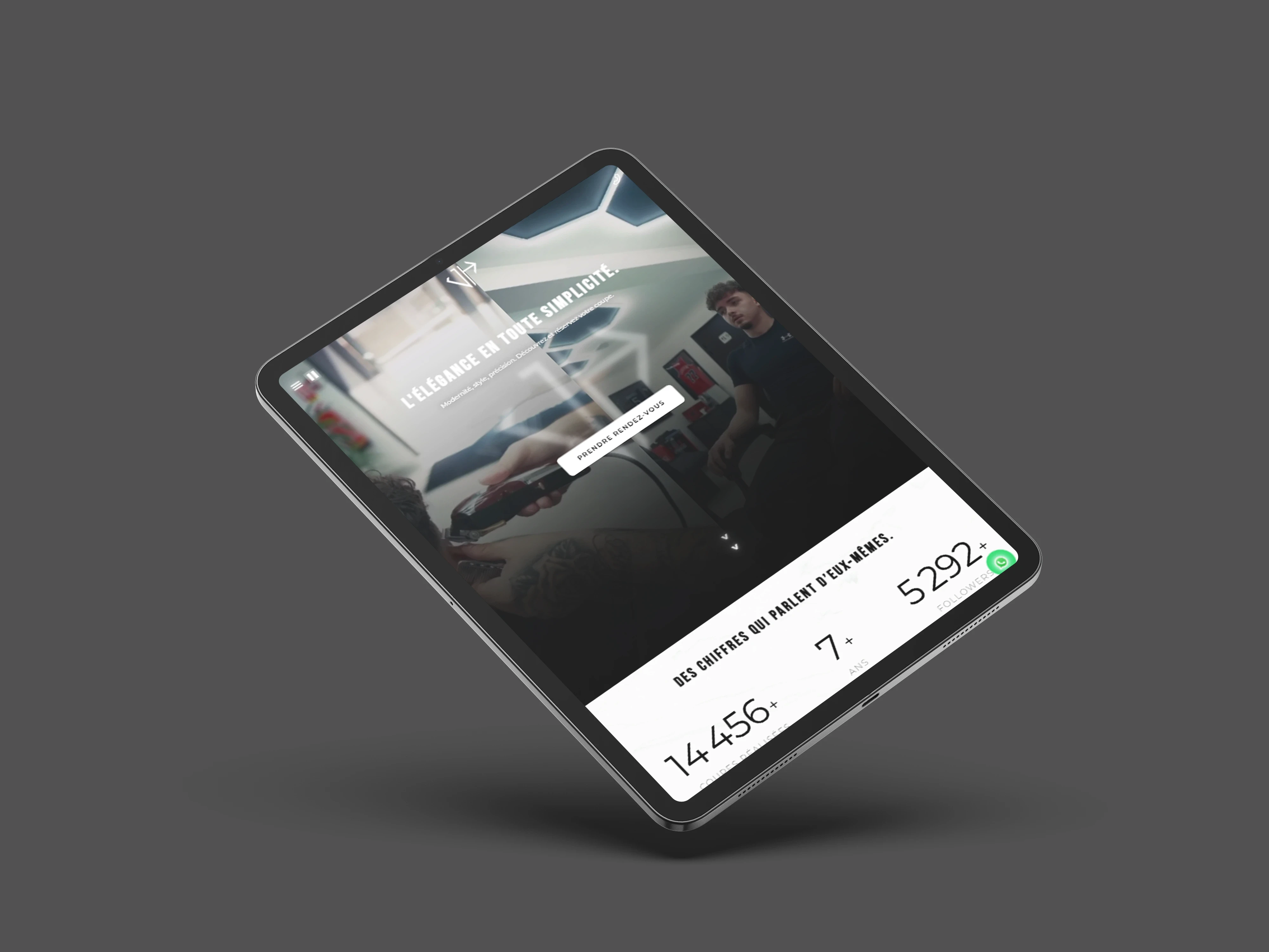 Site web Jordan Hairstyle sur tablette