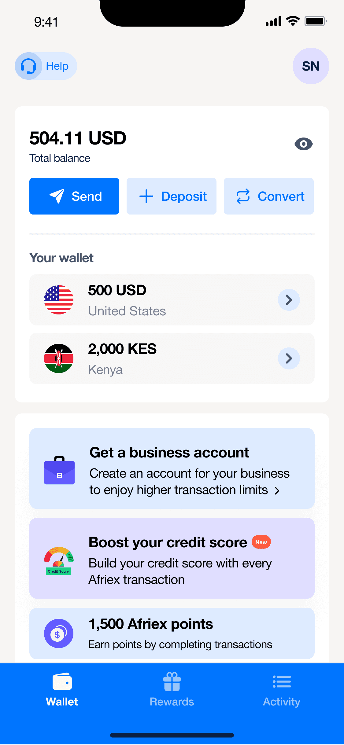 Afriex wallet, 2025