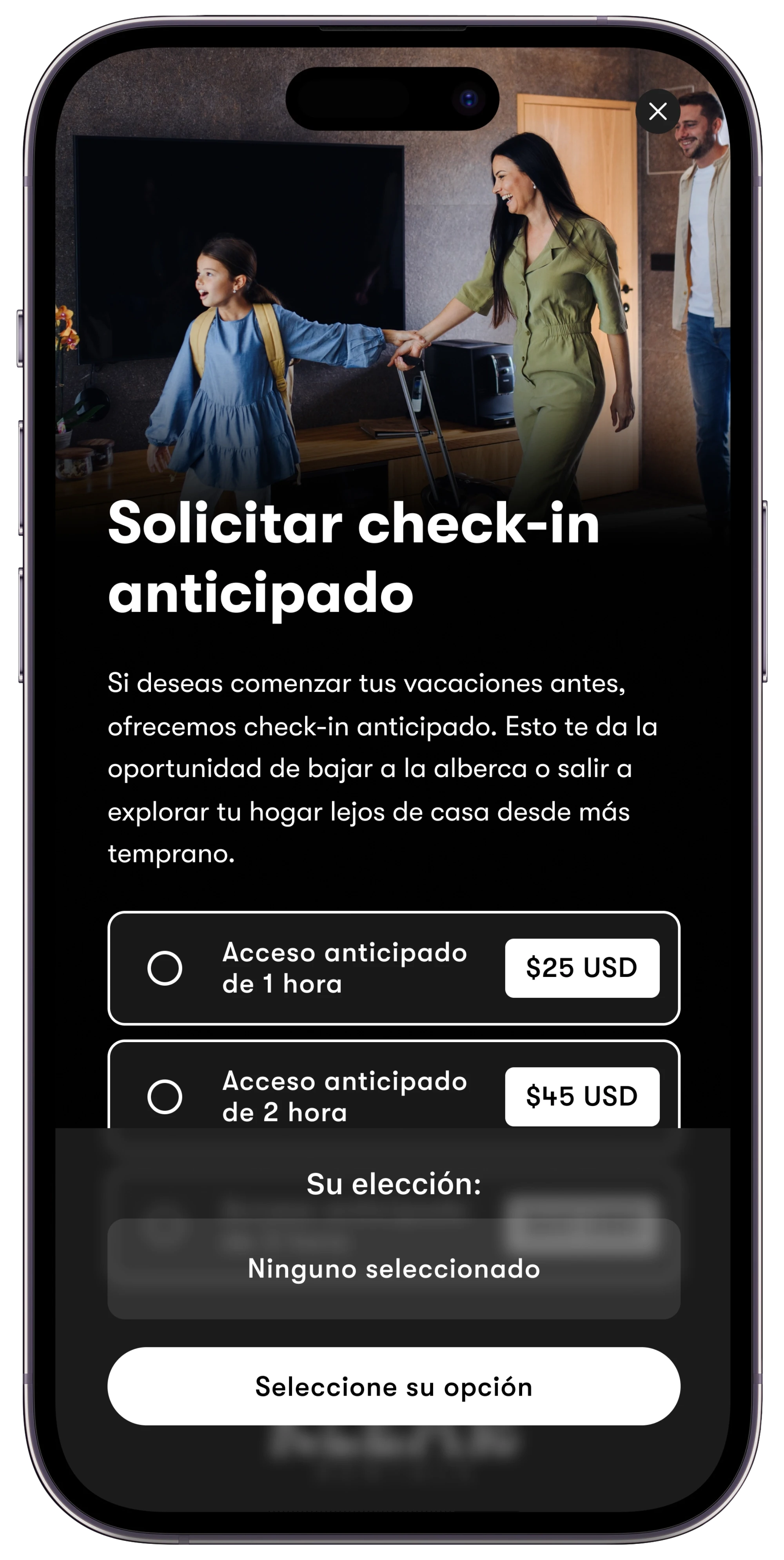 Upsell de Check-in Anticipado
