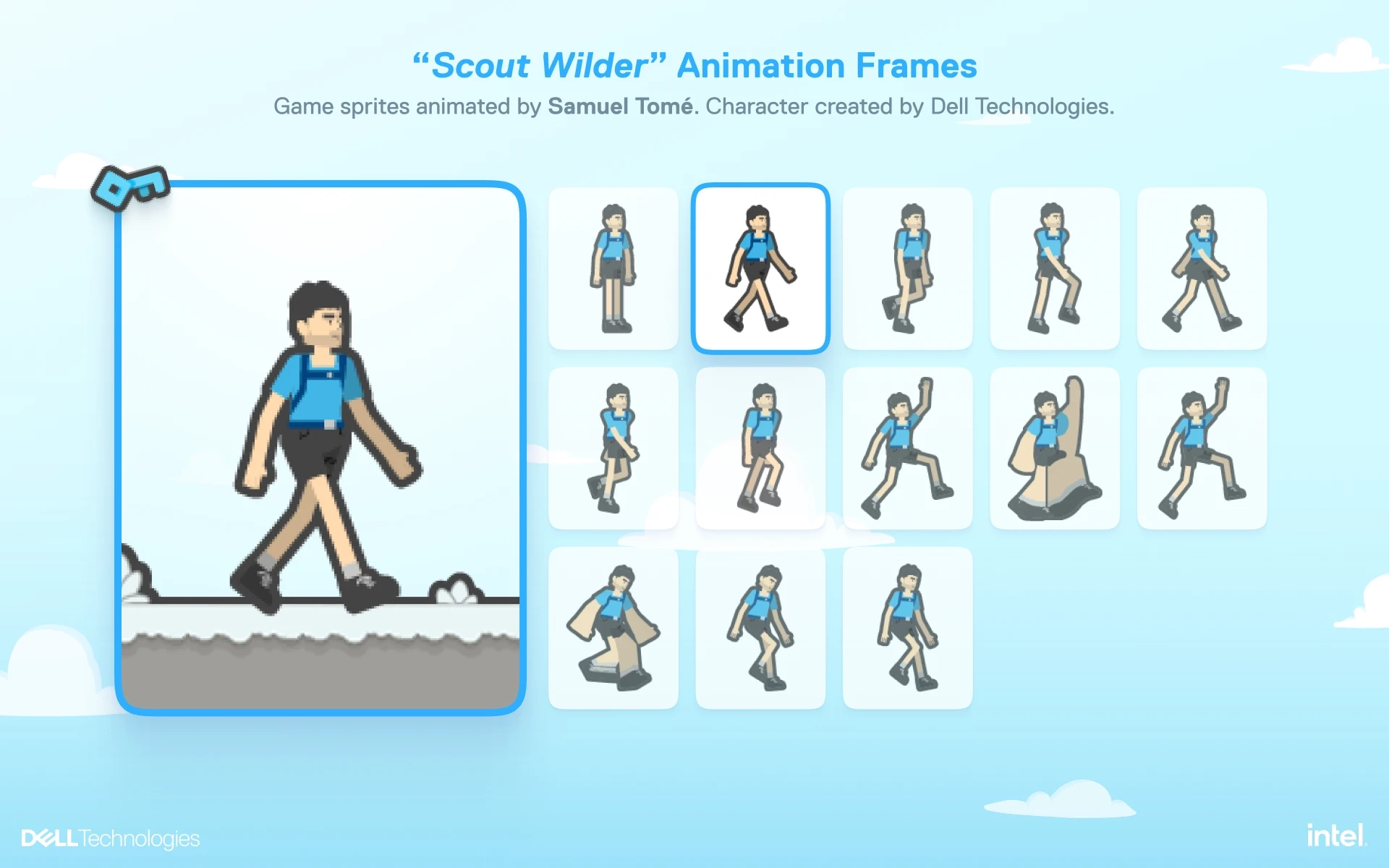 Scout Wilder Dell Walk Animation Frames - By Samuel Tomé, Designer & Game Developer