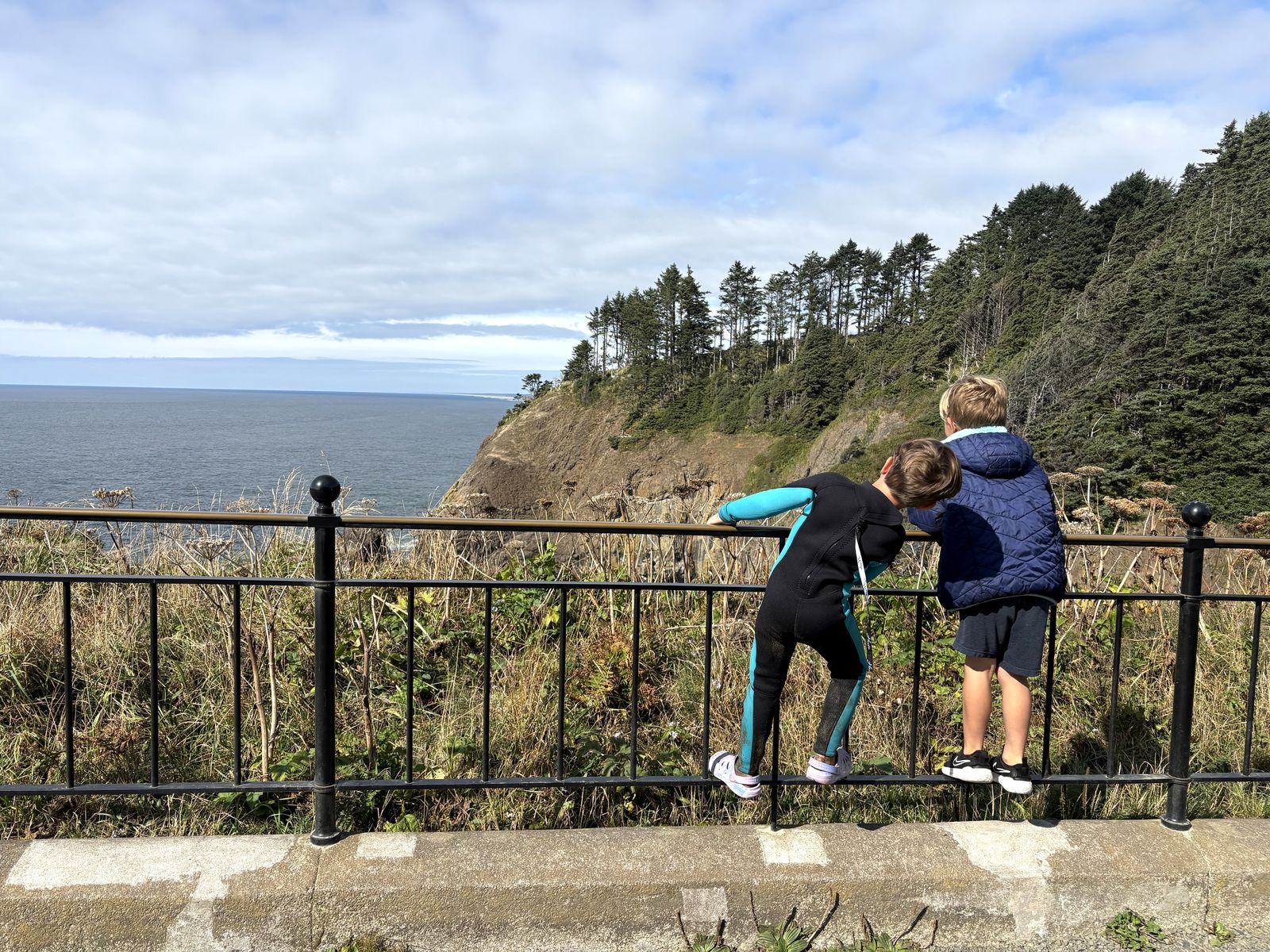 Looking out over the coastline from Cape Disappointment State Park