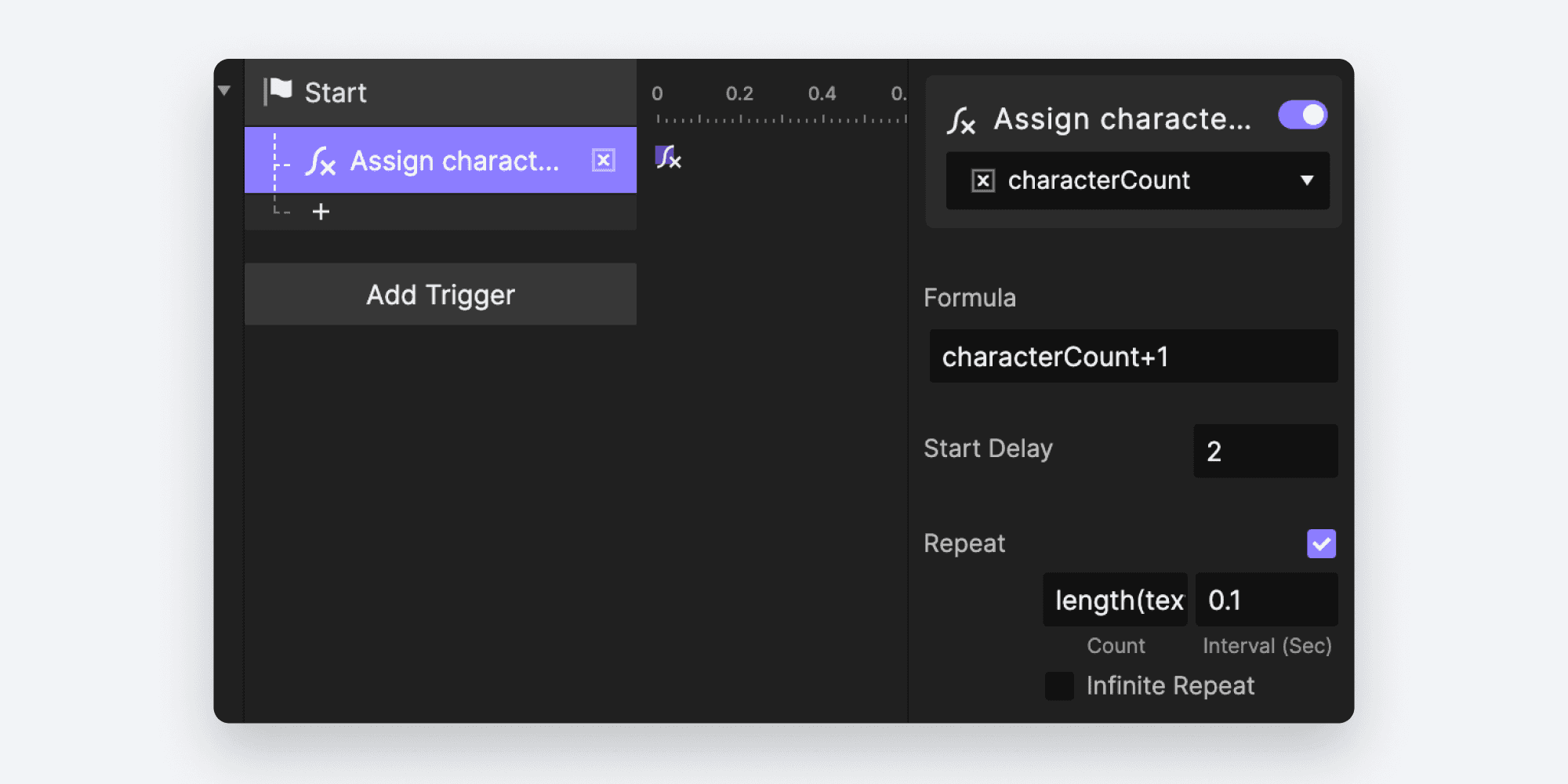 Set the Assign responses with the following properties