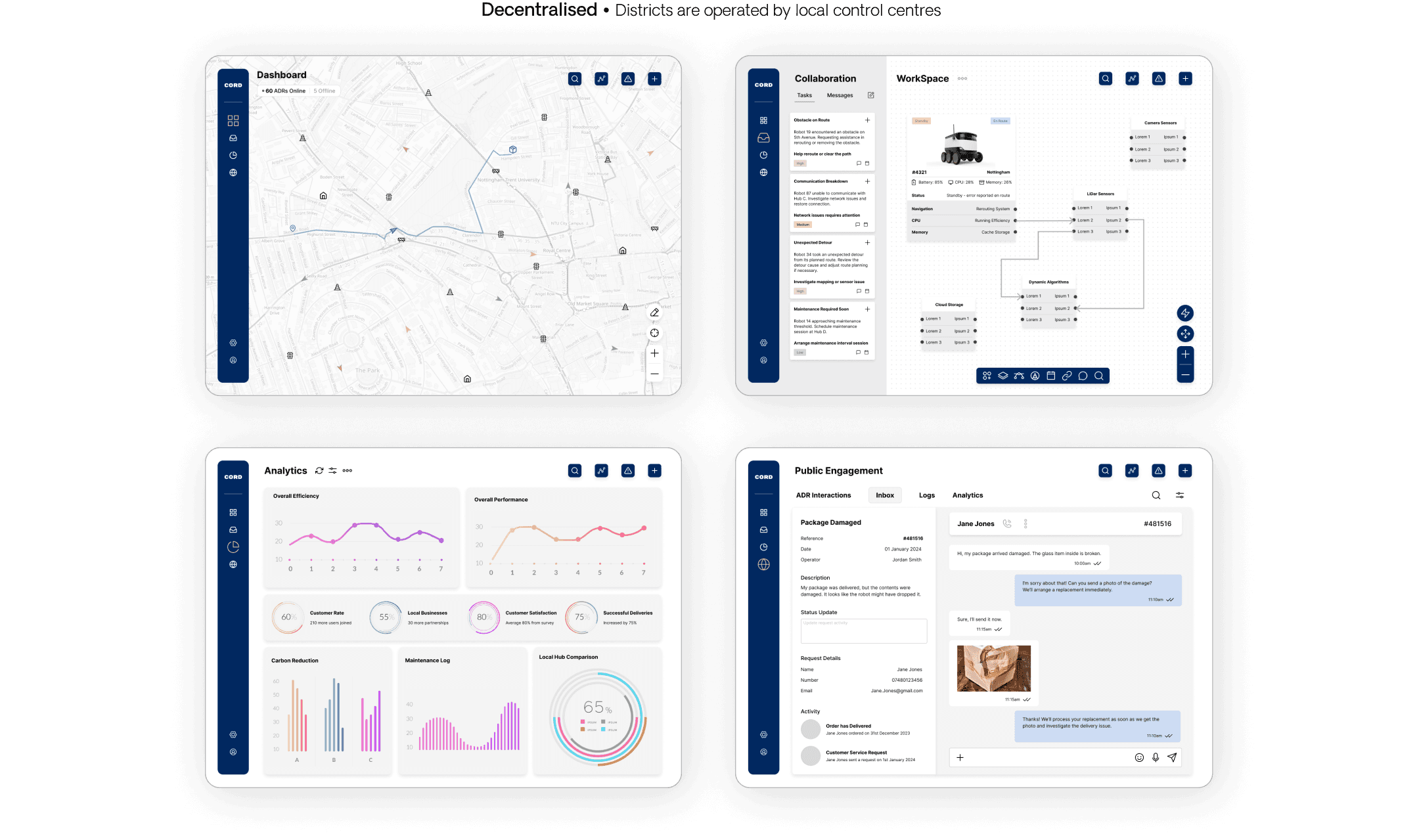 decentralised interface screen mockup