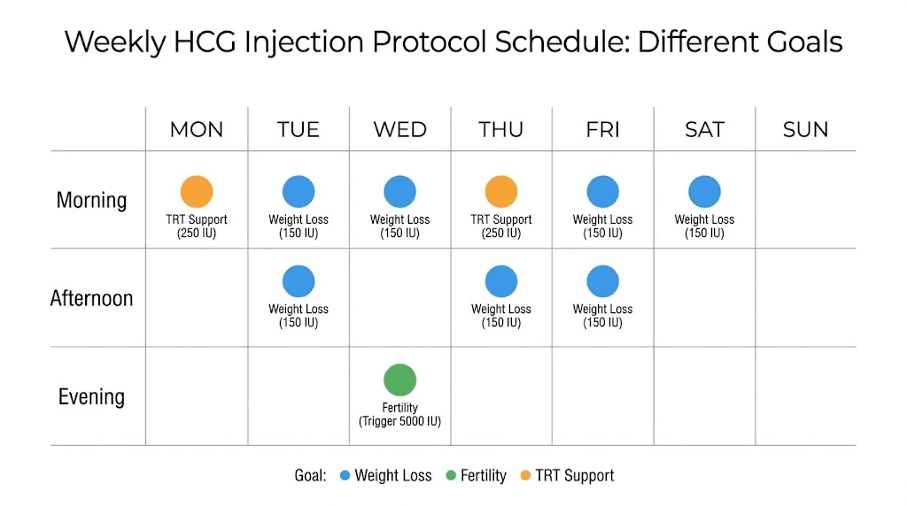 HCG weekly injection schedule for TRT and fertility protocols