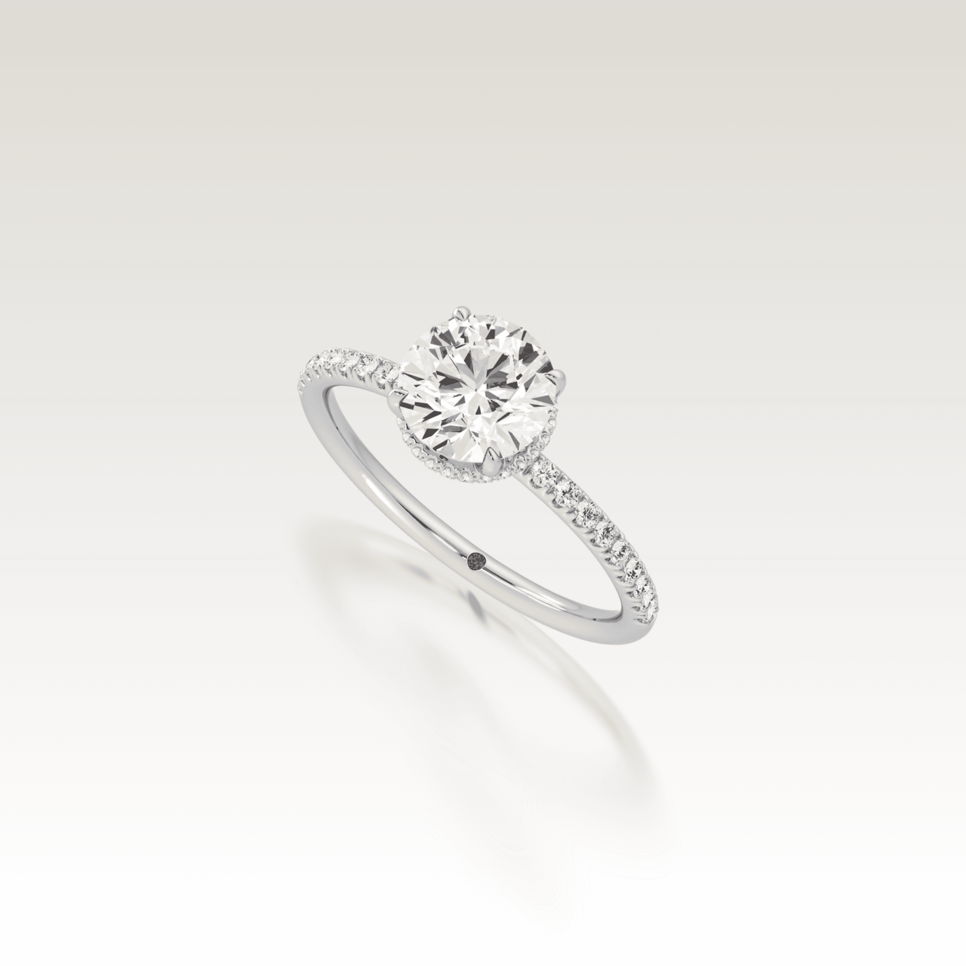 Pavé Round Love Knot Diamond Ring image 4