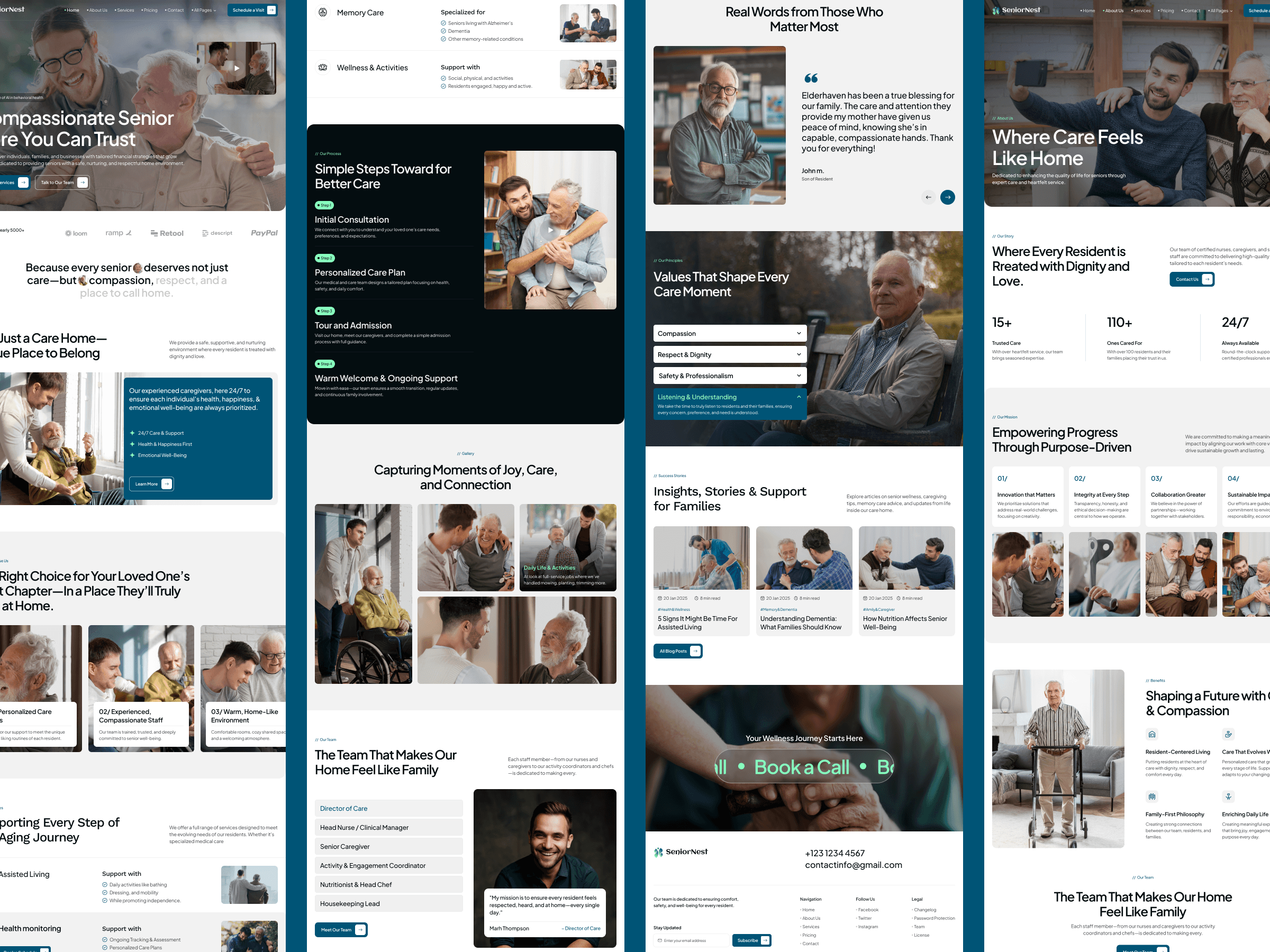 Framer elderly care template
