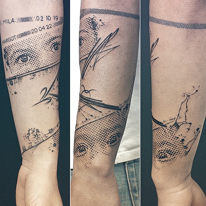 Ses enfants - Graphique & Blackwork, Portraits & Personnages, Concept & Sur-mesure par Julien Joolz à Grinoir Tattoo