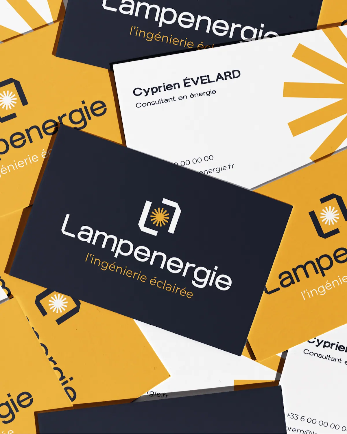 projet Lampenergie m2graph énergie solaire branding print carte de visite