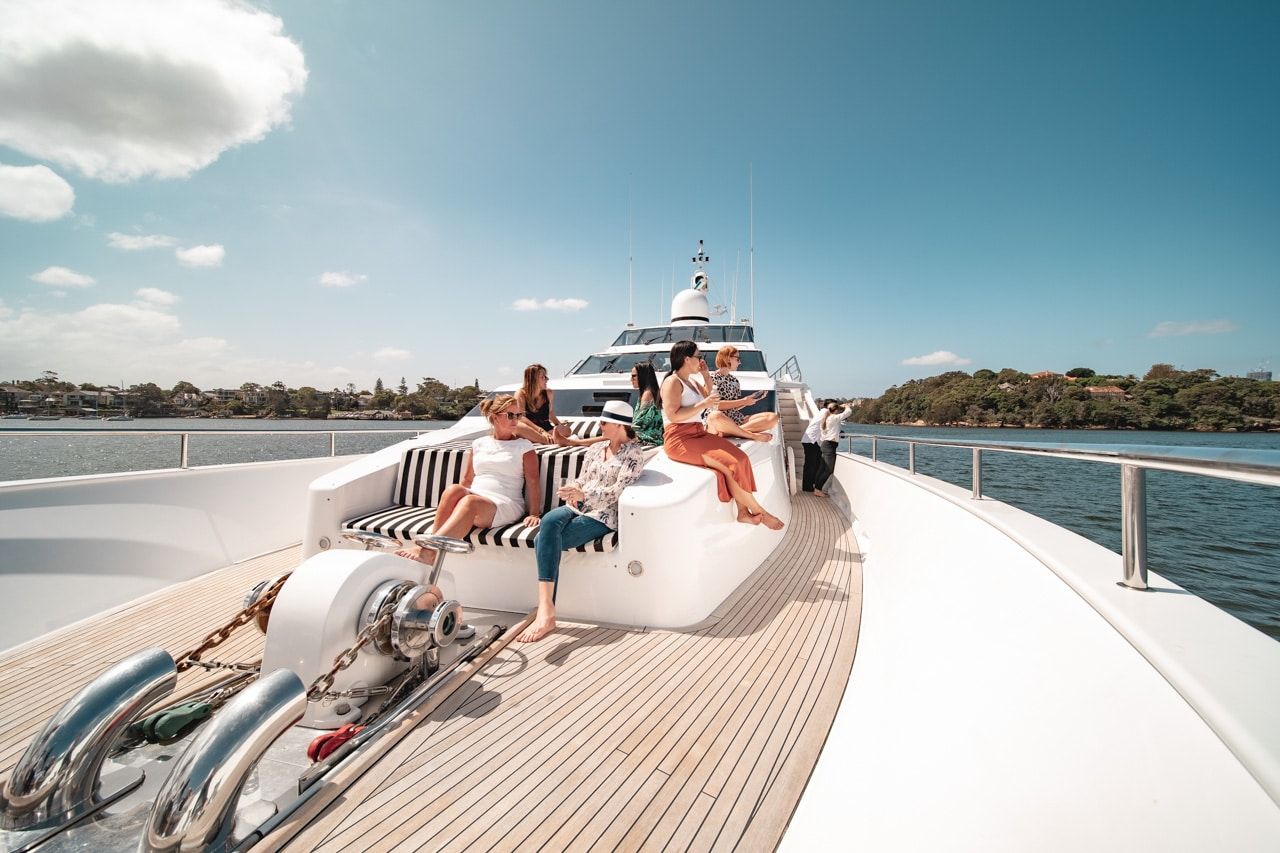 Luxury yacht at dock