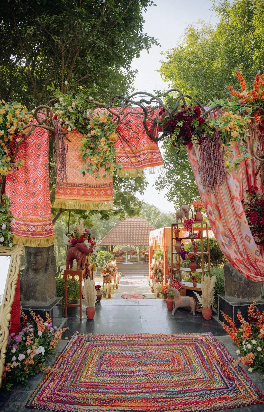 Mehendi celebration detail — Simran and Shivanshu real wedding by Behind The Scene