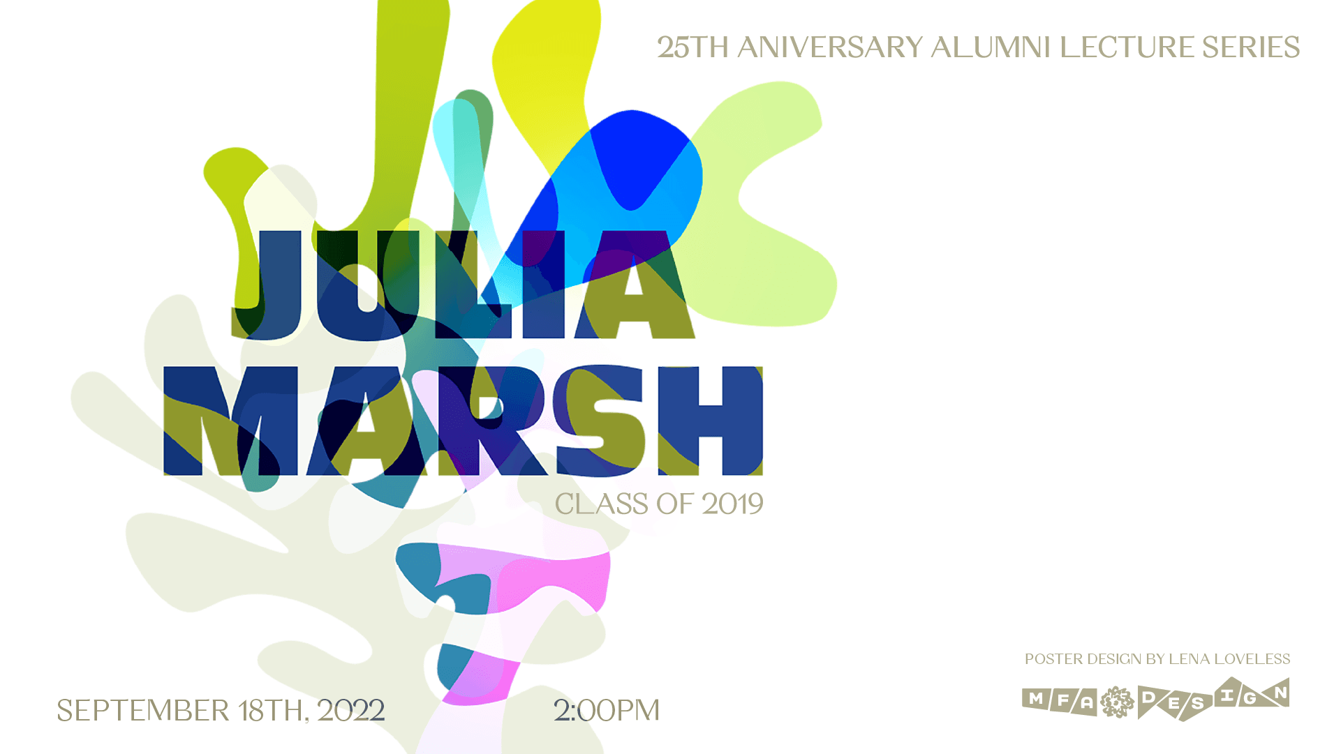 poster graphic about lecture by Julia Marsh