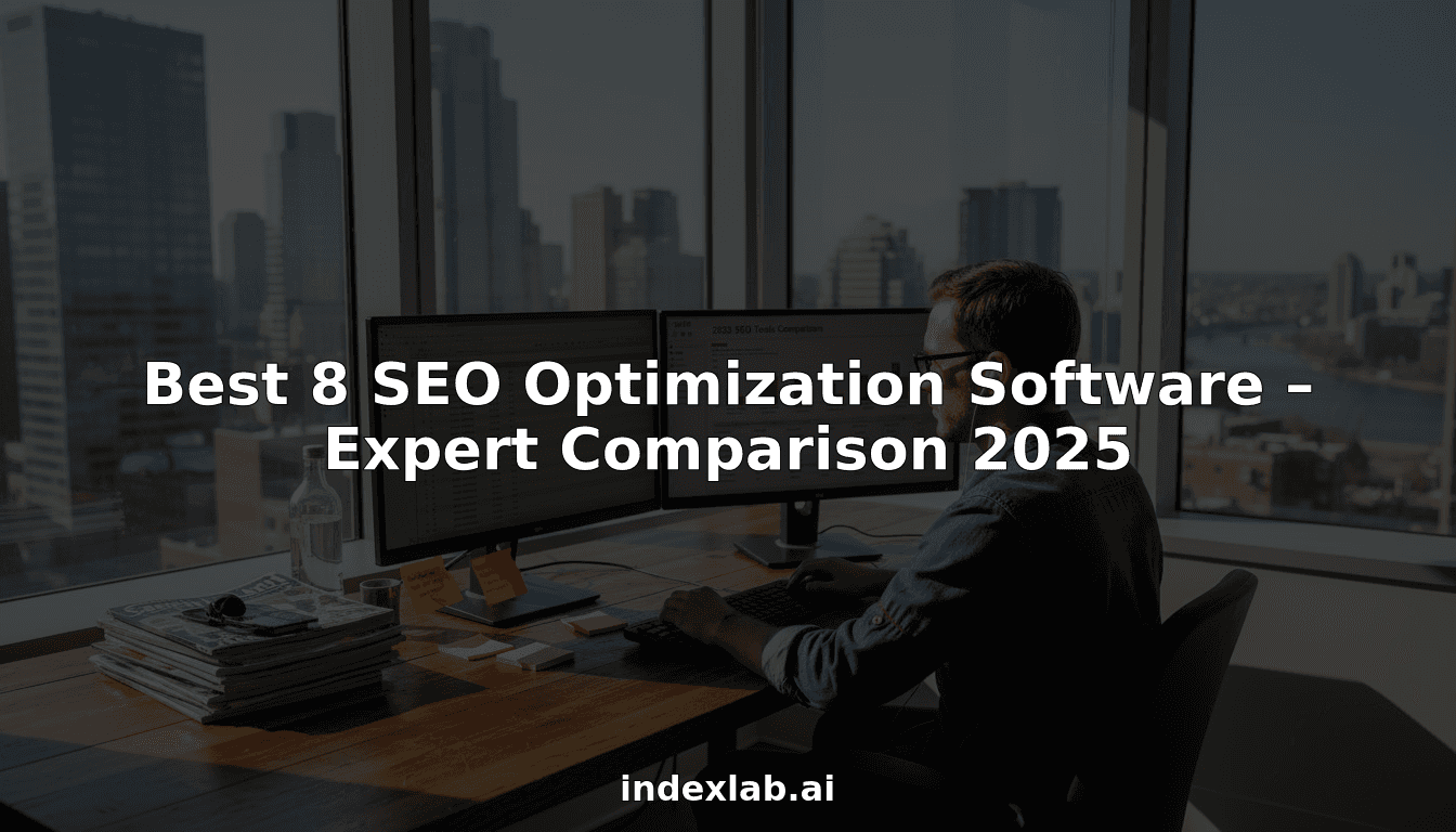 SEO analyst reviewing software comparison at desk