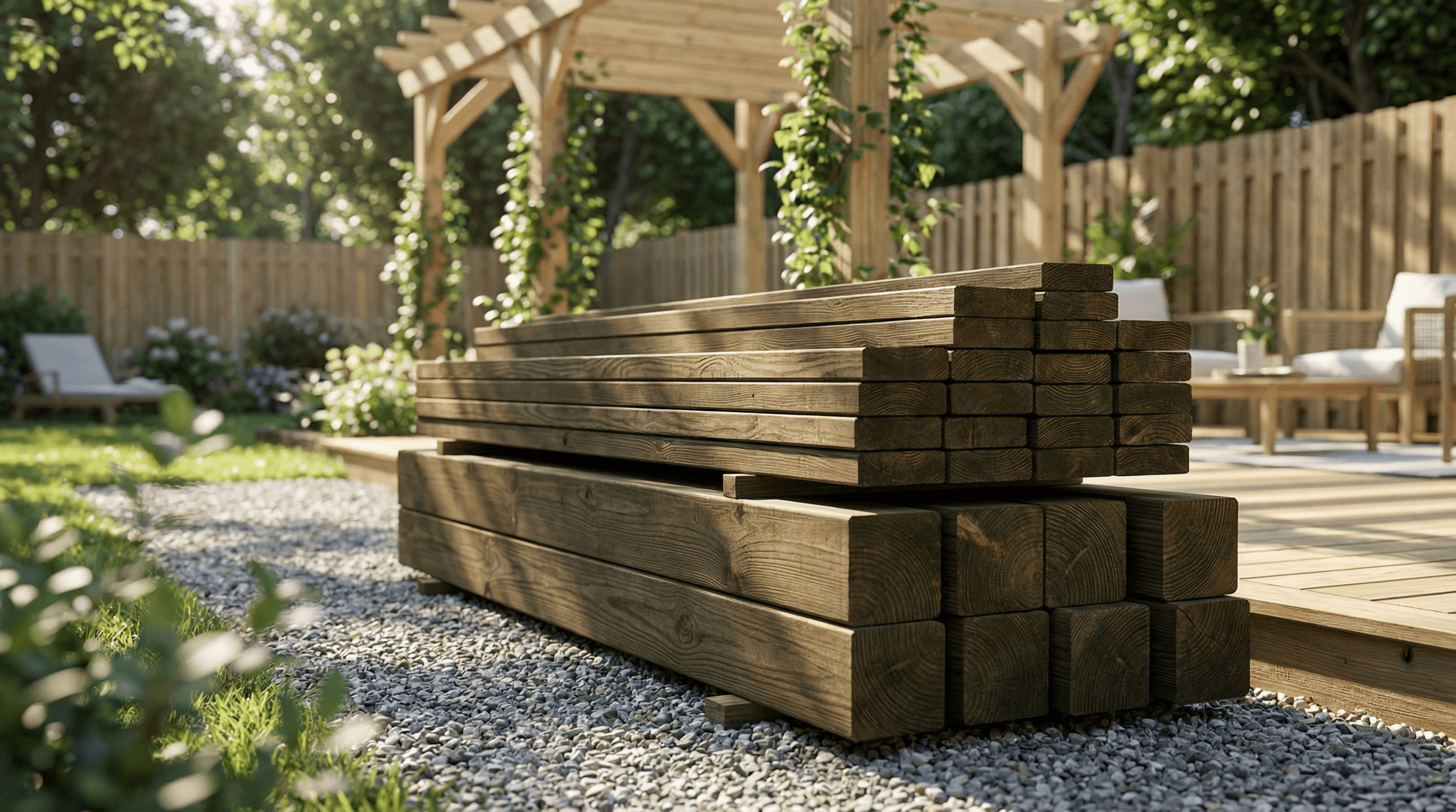 Impragnated wood stack