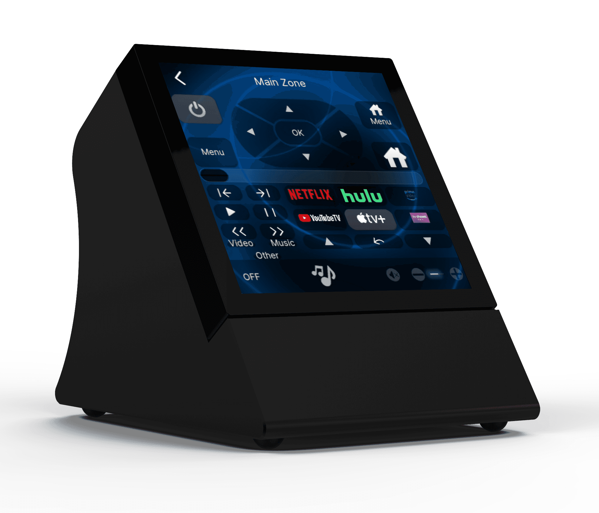 Smart home device with touch screen interface