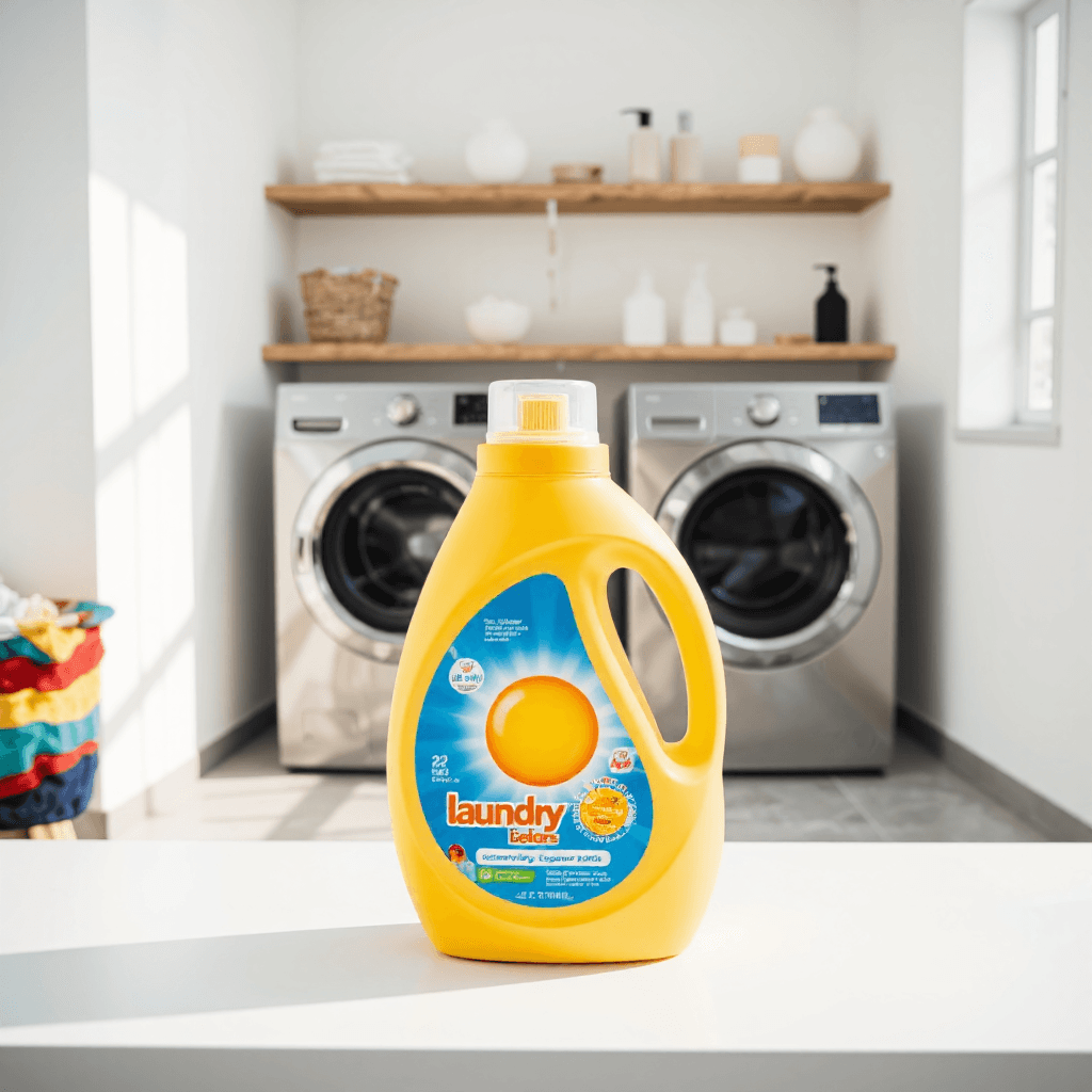 product photography of a bottle of laundry detergent